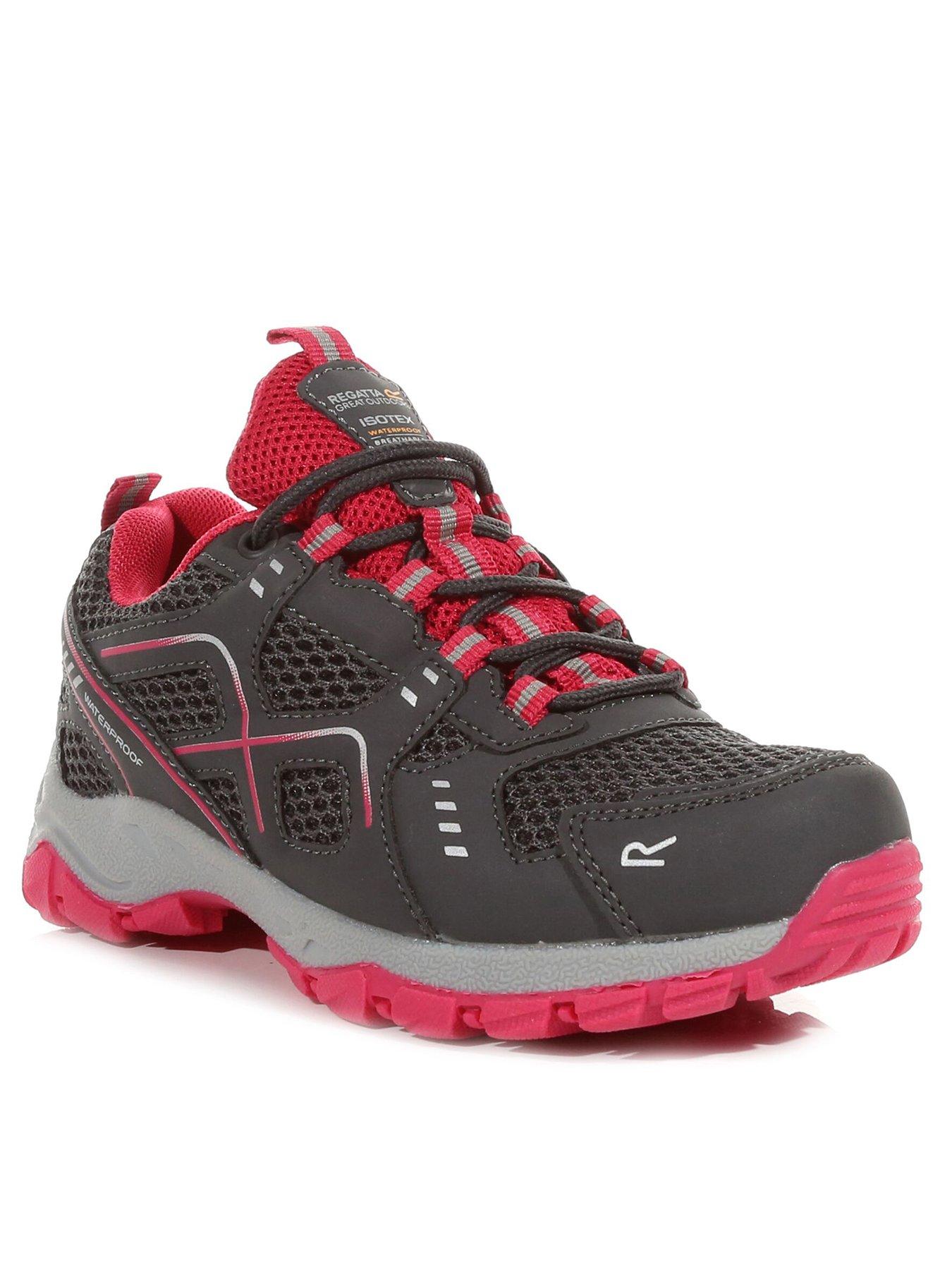 Regatta Vendeavour Junior Walking Shoes, Grey/Pink, Size 9 Younger