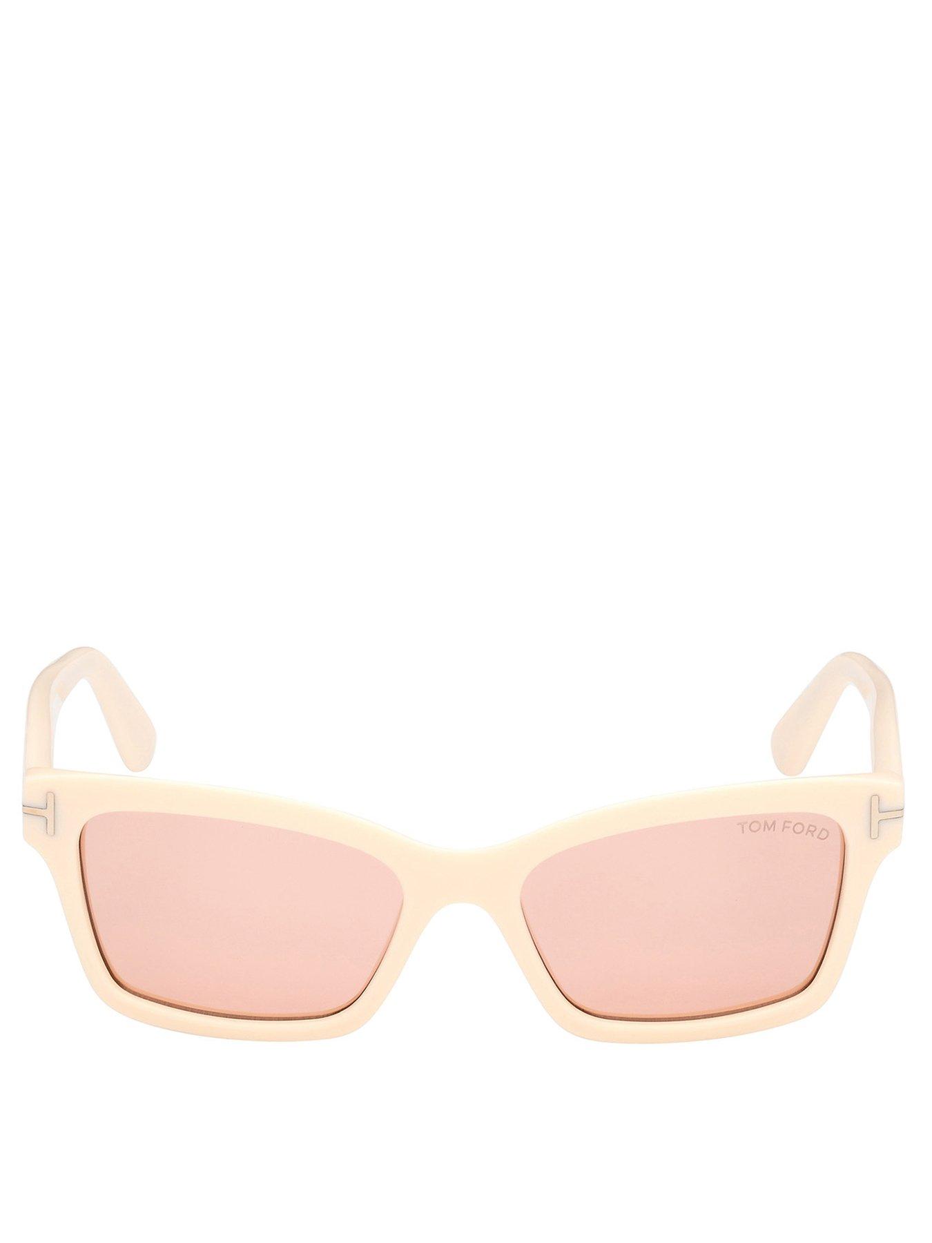 Tom Ford Ivory / Gradient Or Mirror Violet Acetate Sunglasses 