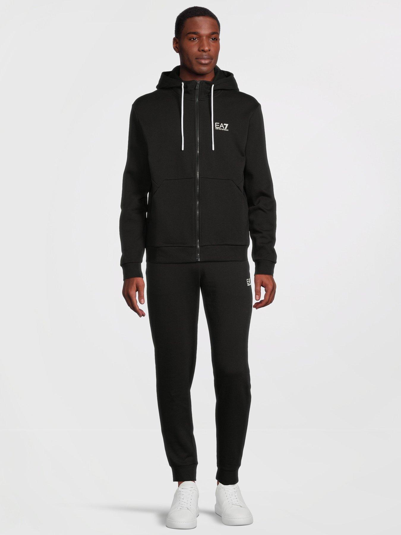 EA7 Emporio Armani Visibility Hooded Tracksuit - Black, Black, Size M, Men