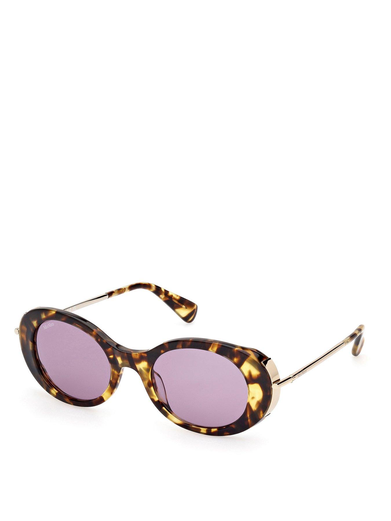 undefined Blonde Havana Round Sunglasses
