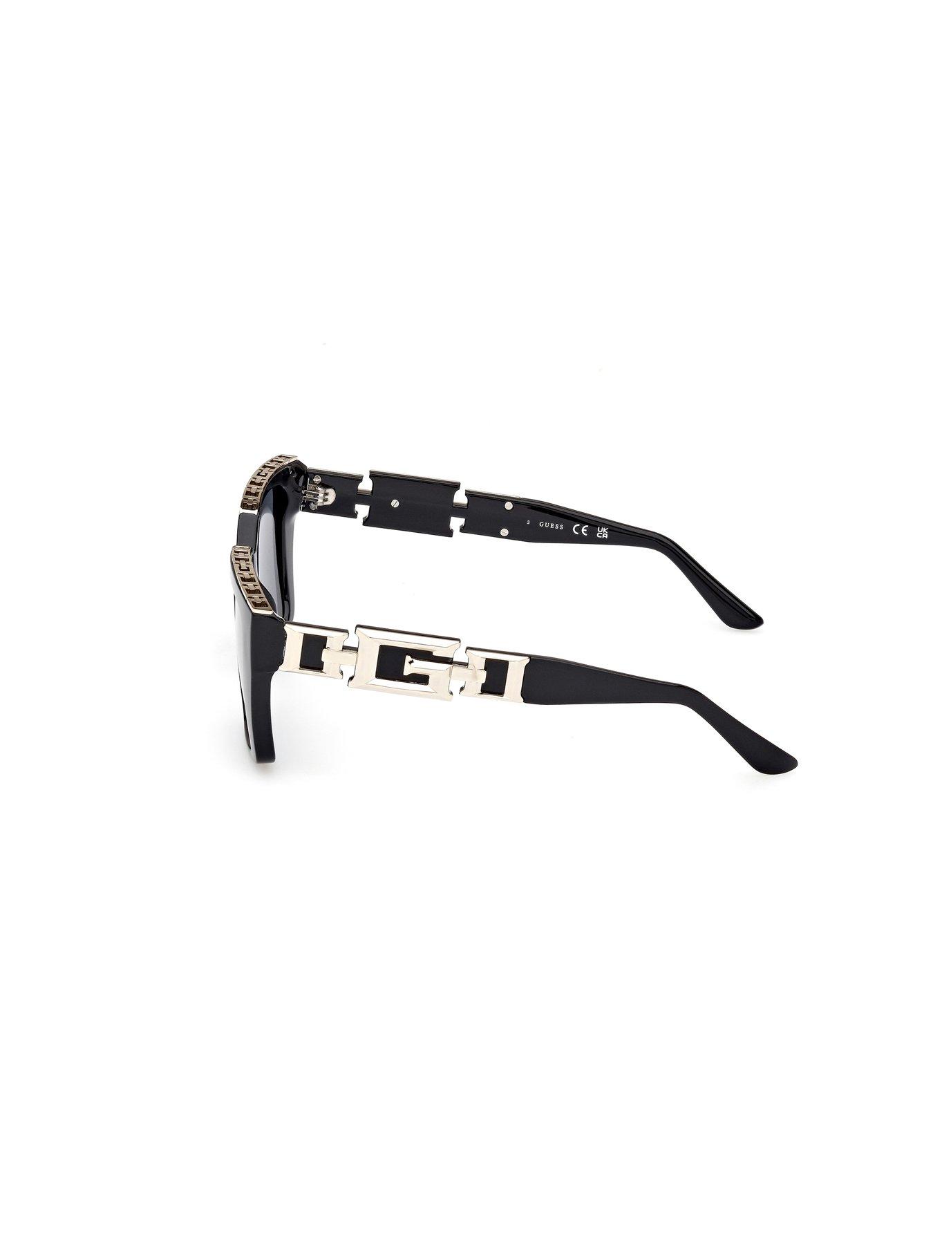 Guess Shiny Black Square Sunglasses | Very.co.uk