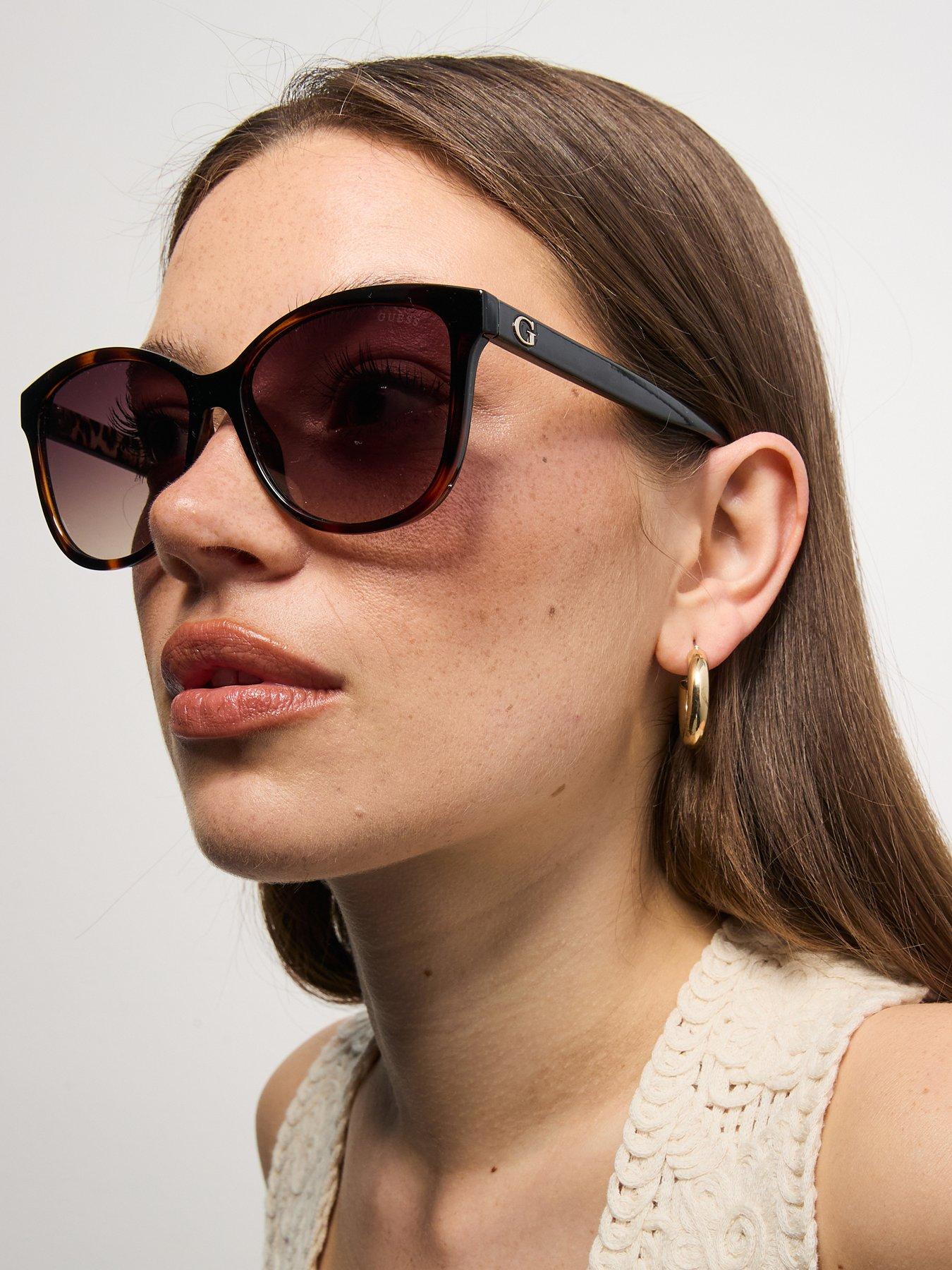 Guess Dark Havana Square Sunglasses