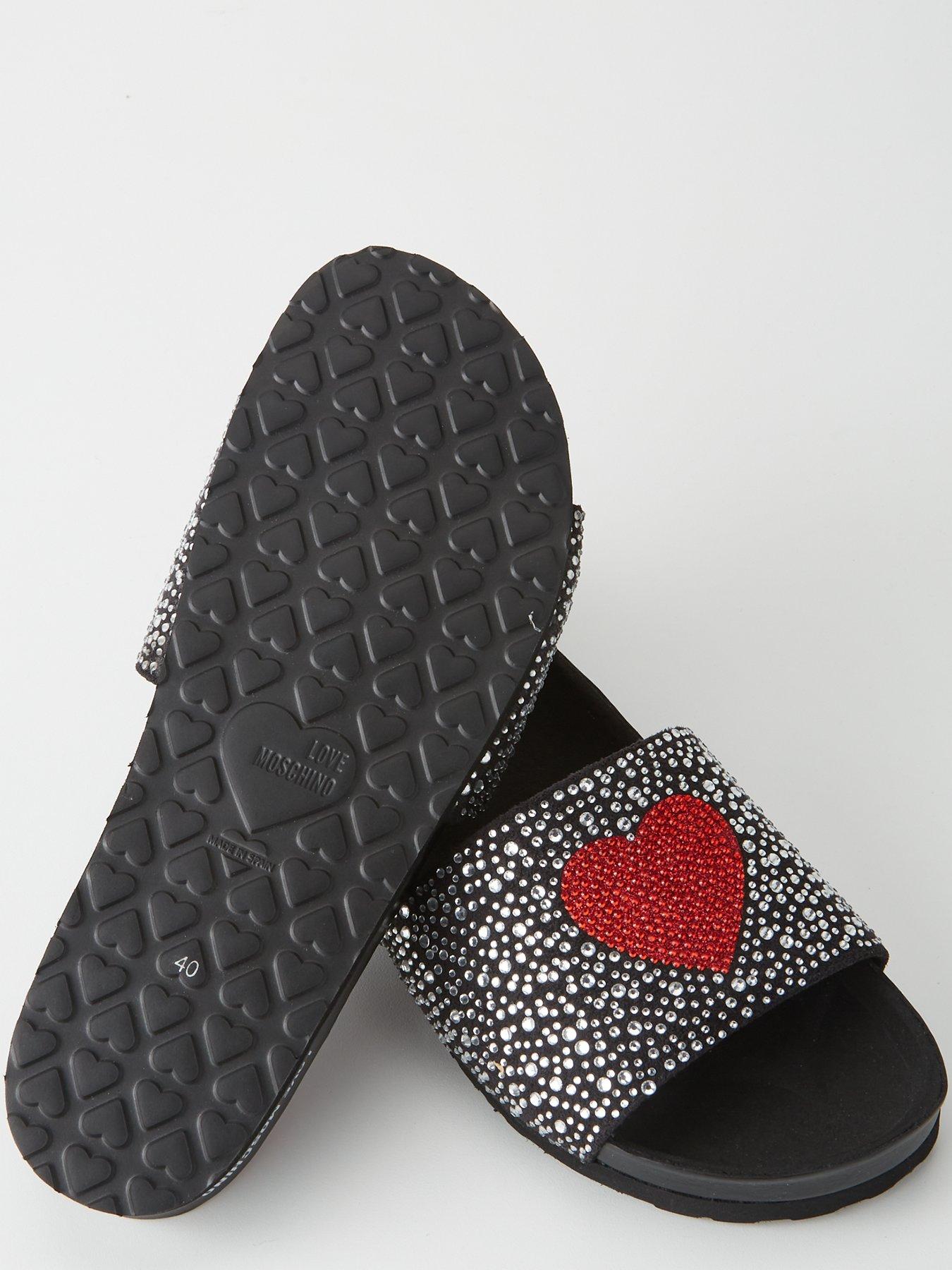 Red moschino slides hotsell