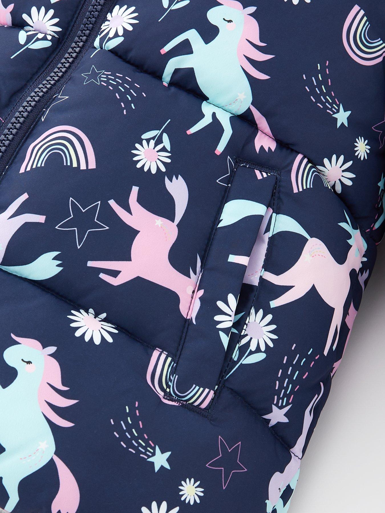 Everyday Girls Unicorn Padded Coat Multi Very