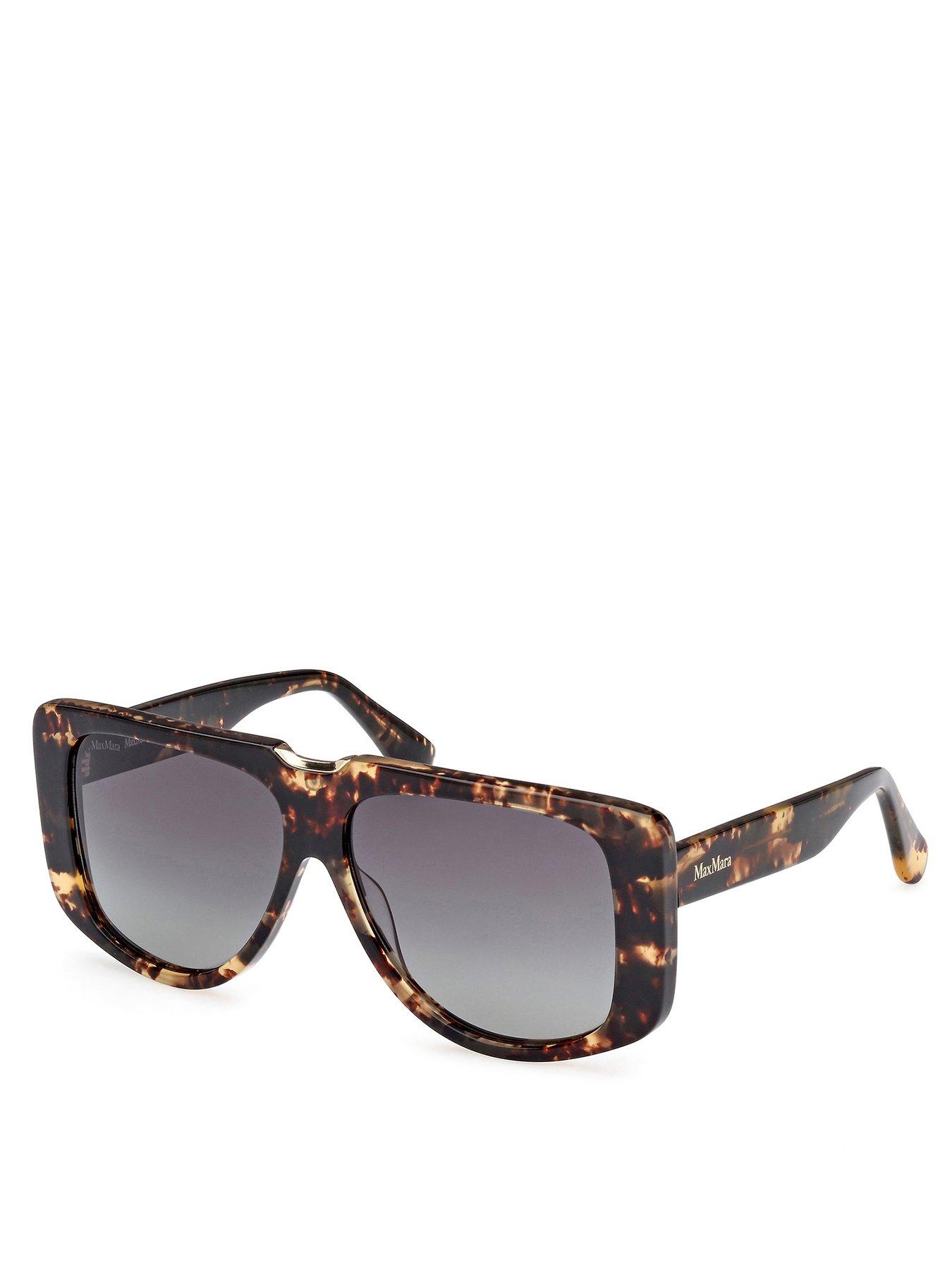 undefined Dark Havana Shield Sunglasses