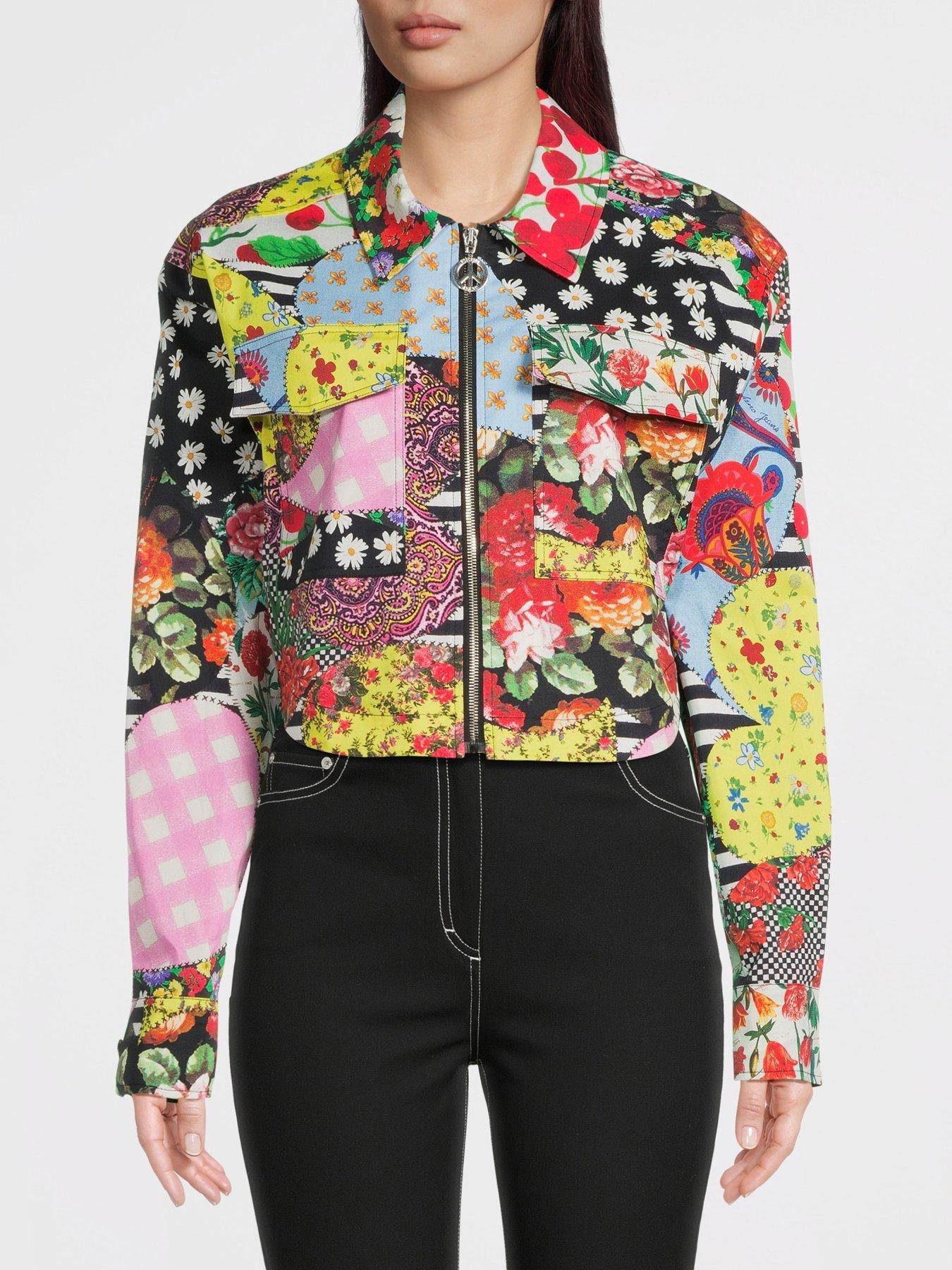 M05ch1n0 Jeans Archive Print Zip Up Jacket - Multi