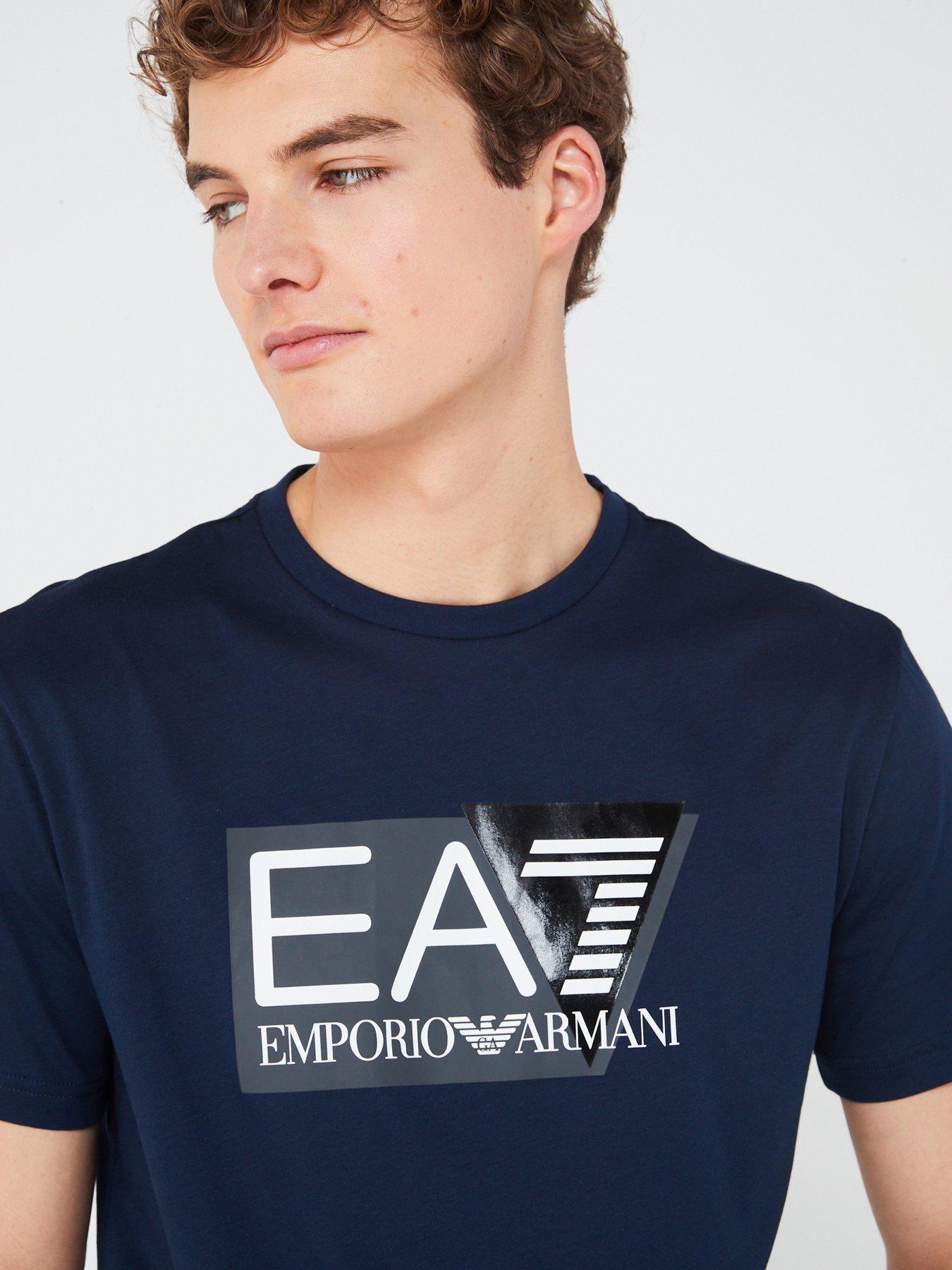 EA7 Emporio Armani Visibility Logo T-shirt - Navy | Very.co.uk