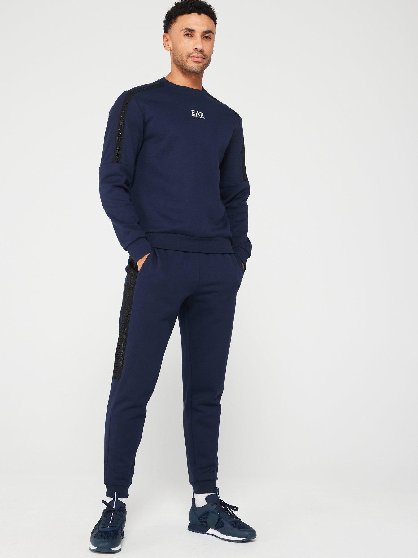 EA7 Emporio Armani Tape Logo Series Sweatshirt - Navy | Very.co.uk