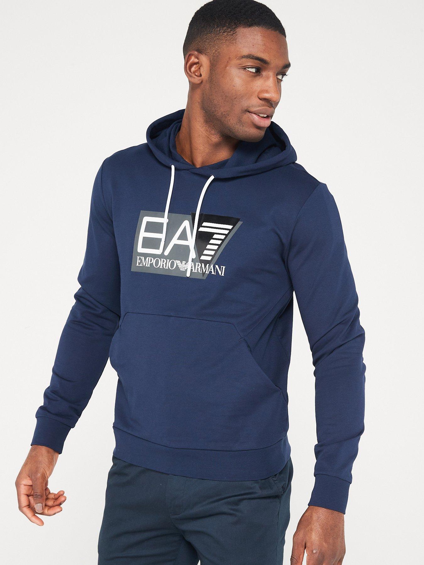 EA7 Emporio Armani Visibility Overhead Hoodie - Navy | Very.co.uk