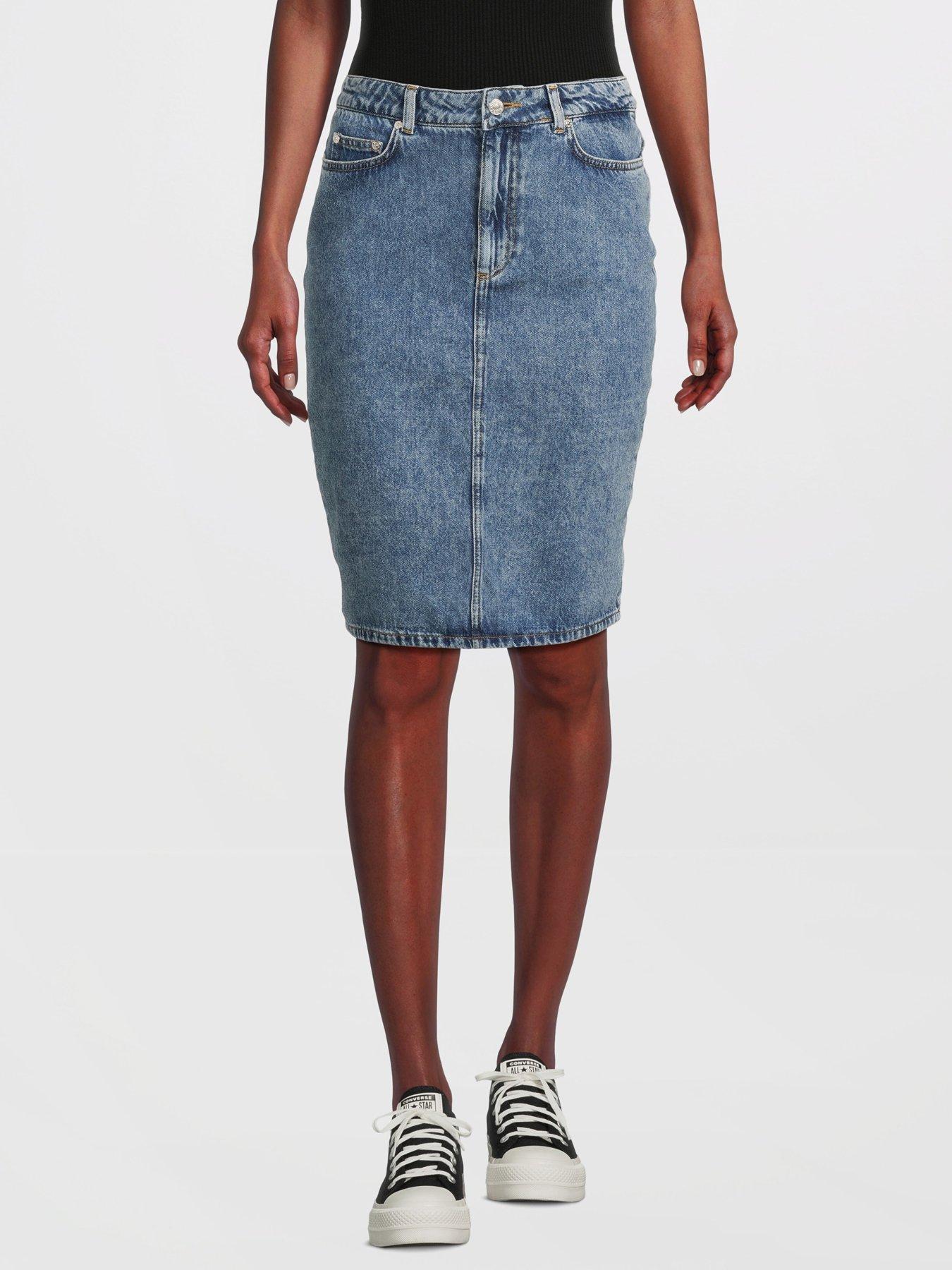 m05ch1n0-jeans-denim-midi-skirt