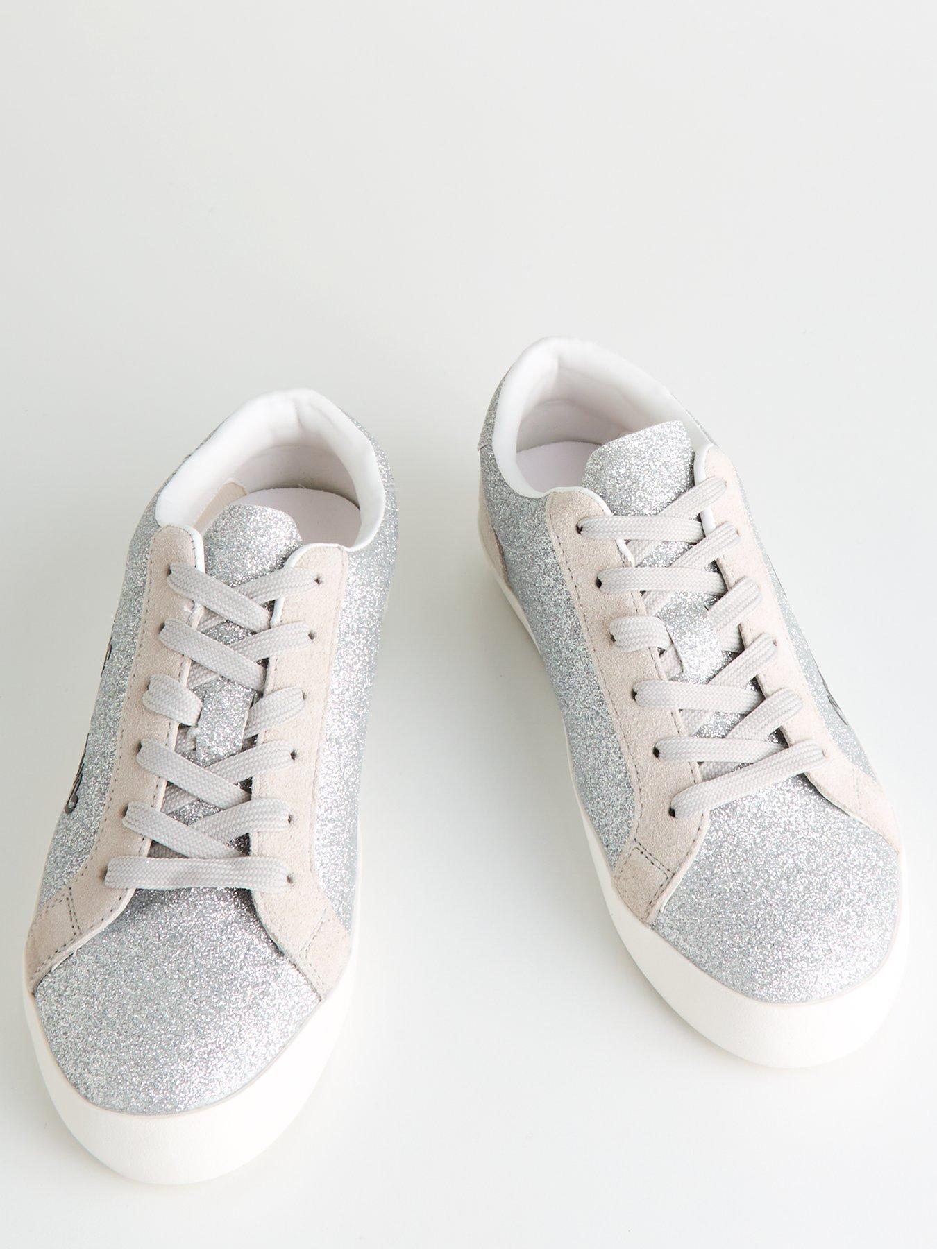 All Over Glitter Sneakers Silver