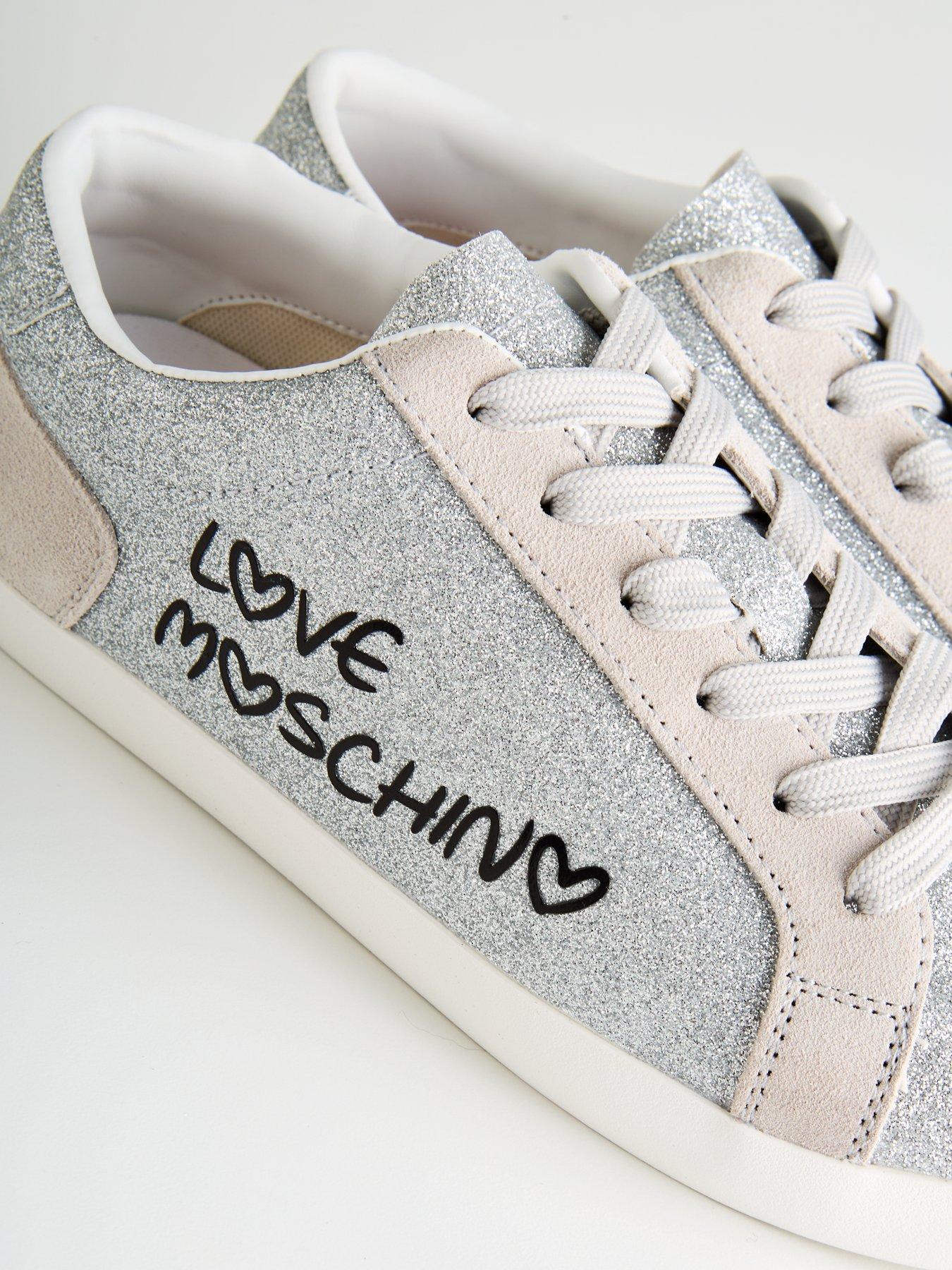 Moschino silver shoes hotsell