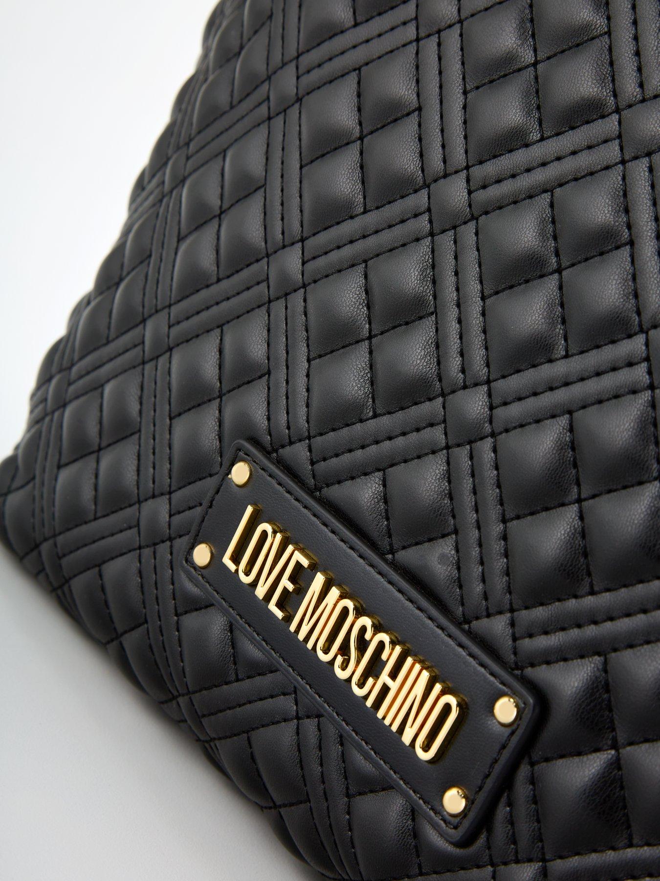 Large Quilted Soft Tote Bag Black