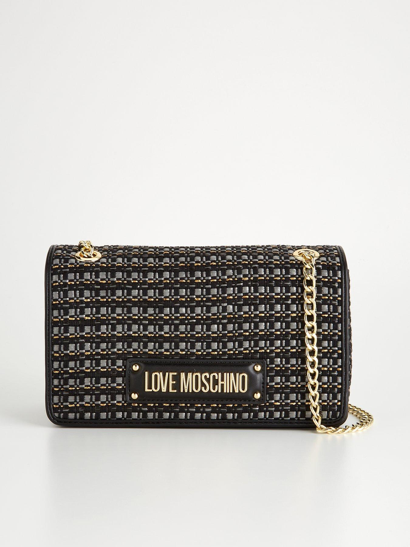 LOVE MOSCHINO Tweed Lurex Flap Shoulder Bag | Very.co.uk