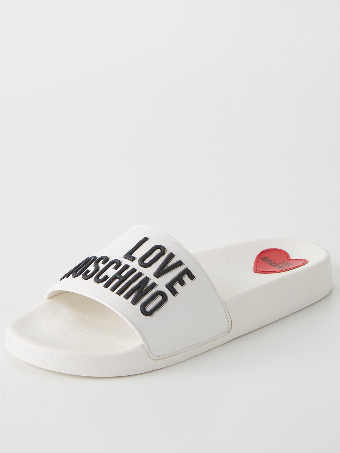 White best sale moschino sliders