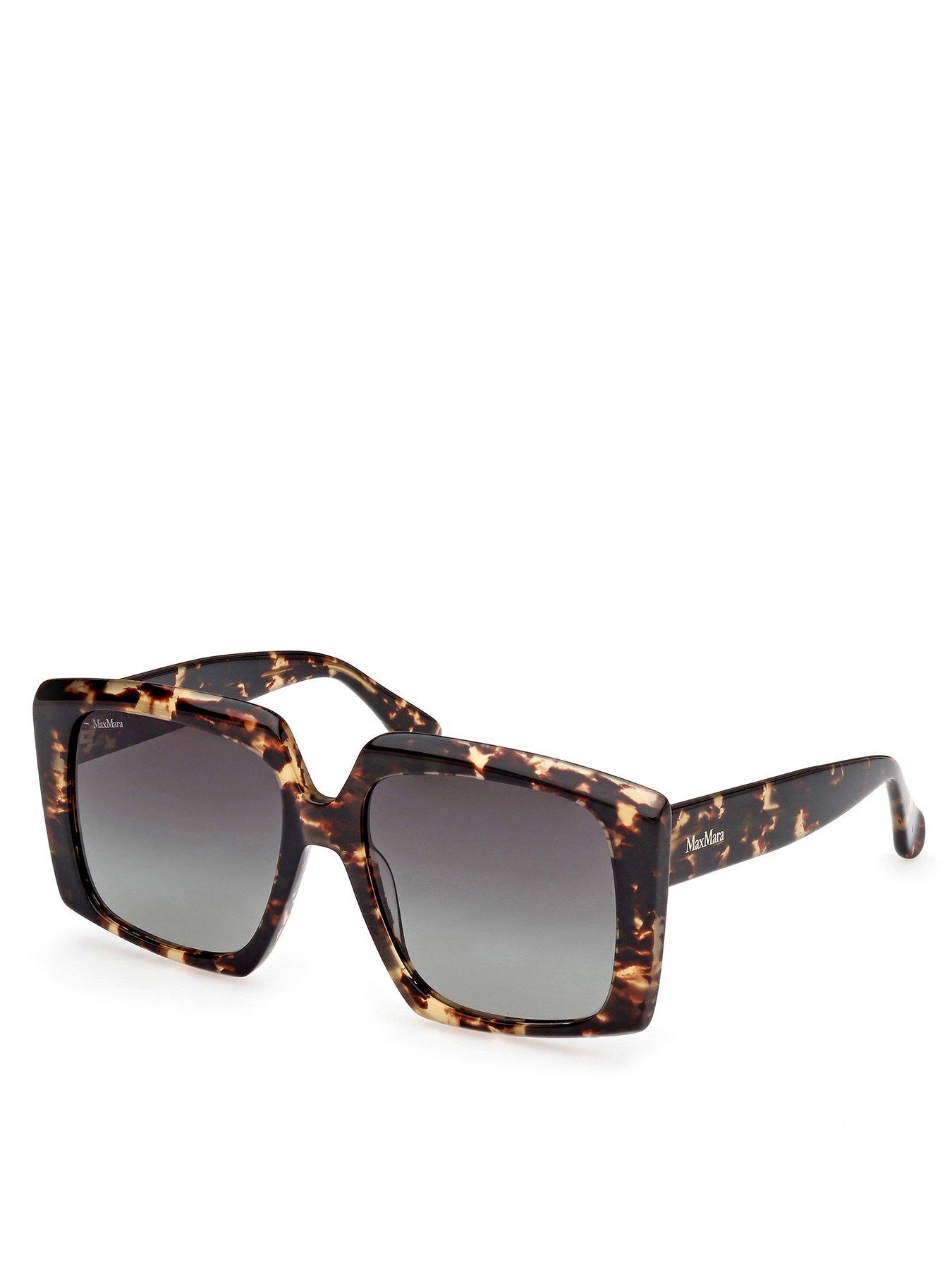 Image 1 of 4 of Max Mara Dark Havana Geometric Sunglasses