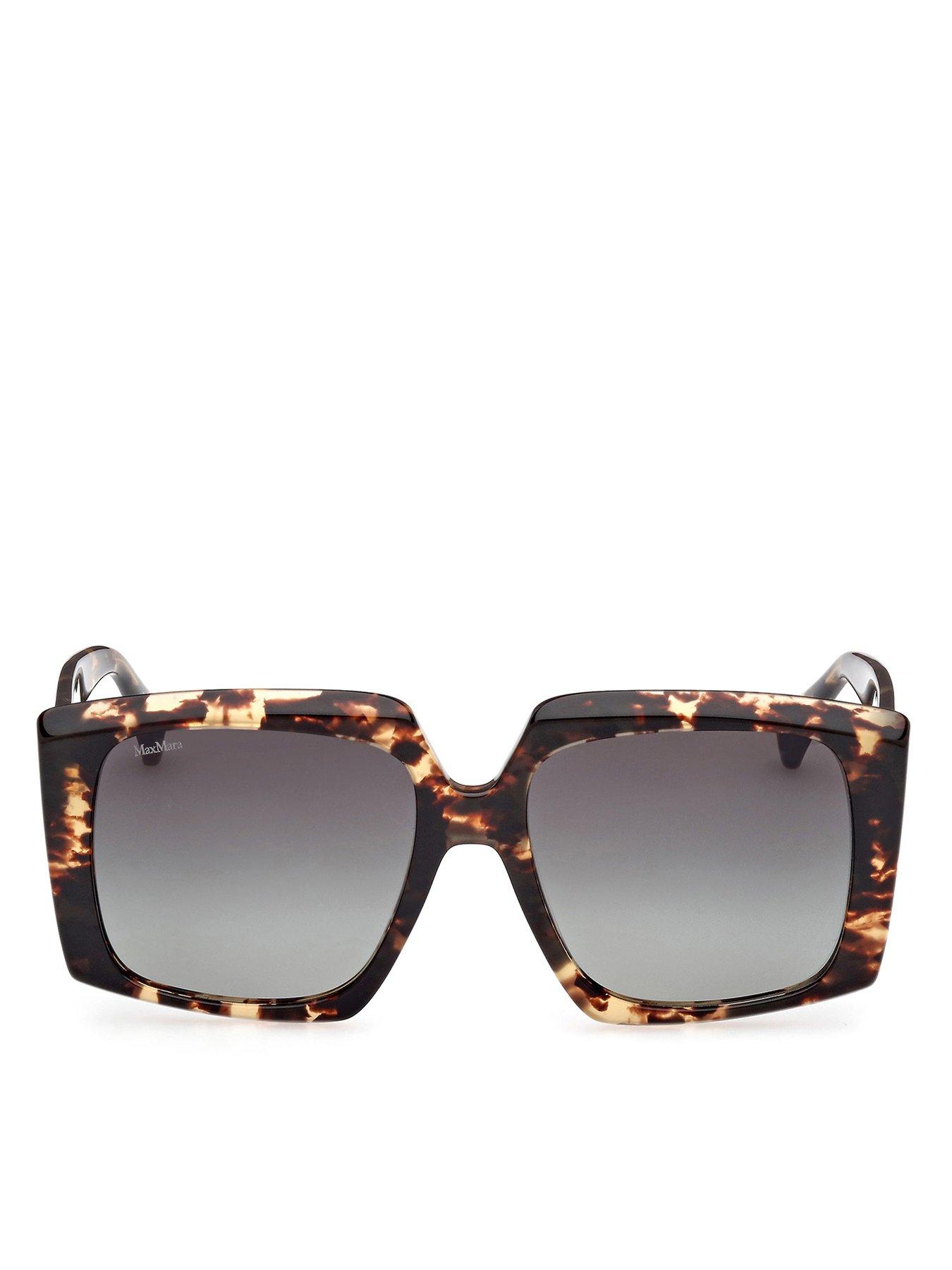 Image 3 of 4 of Max Mara Dark Havana Geometric Sunglasses