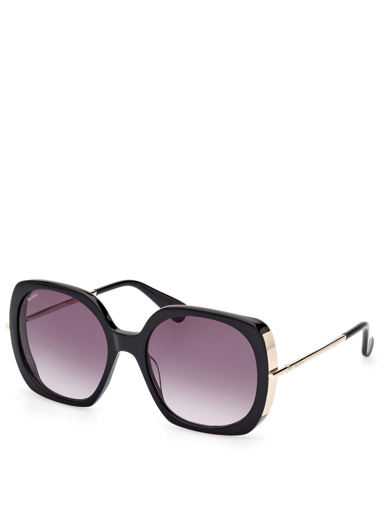 Image 1 of 4 of Max Mara Shiny Black Butterfly Sunglasses