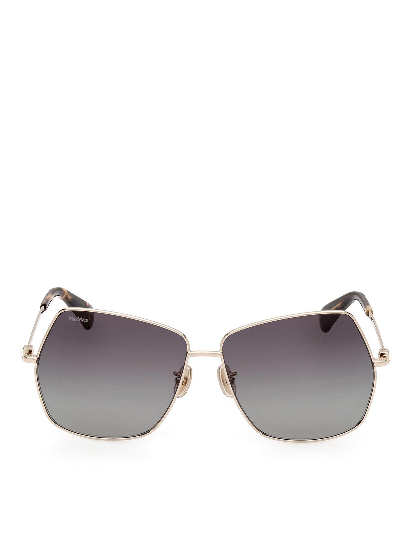 Max Mara Gold / Gradient Green Geometric Sunglasses | Very.co.uk