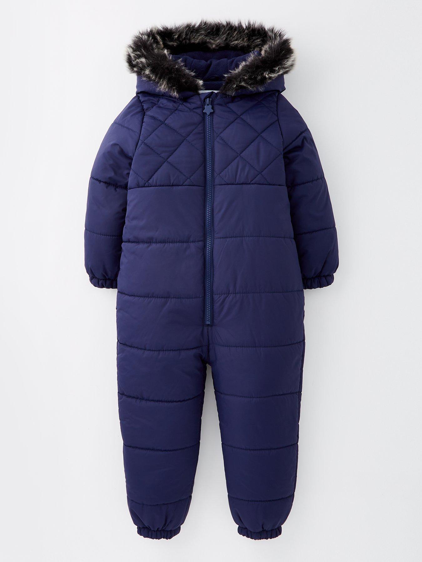 undefined Navy Quilted Snowsuit