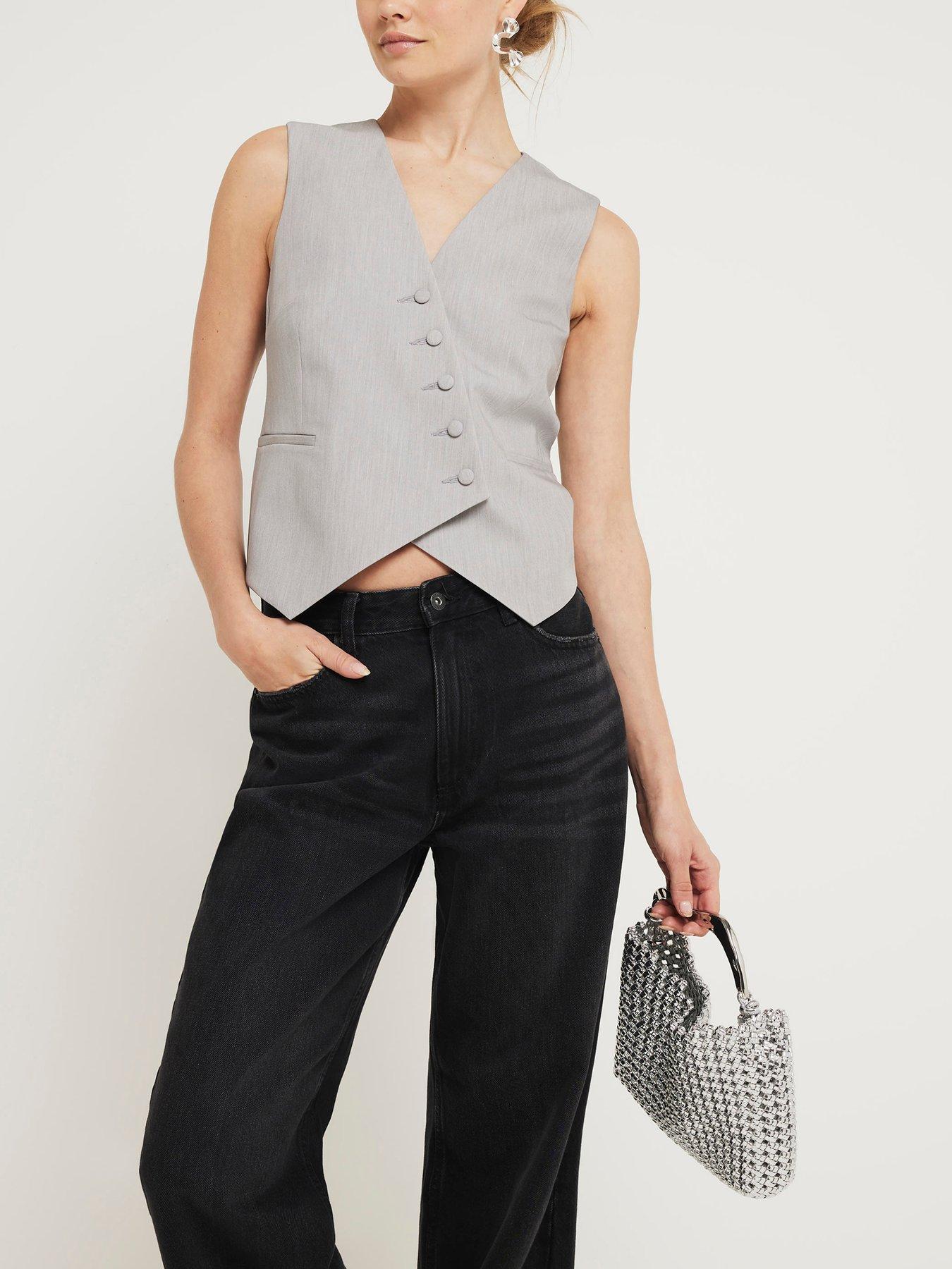 undefined Asymmetric Waistcoat - Grey