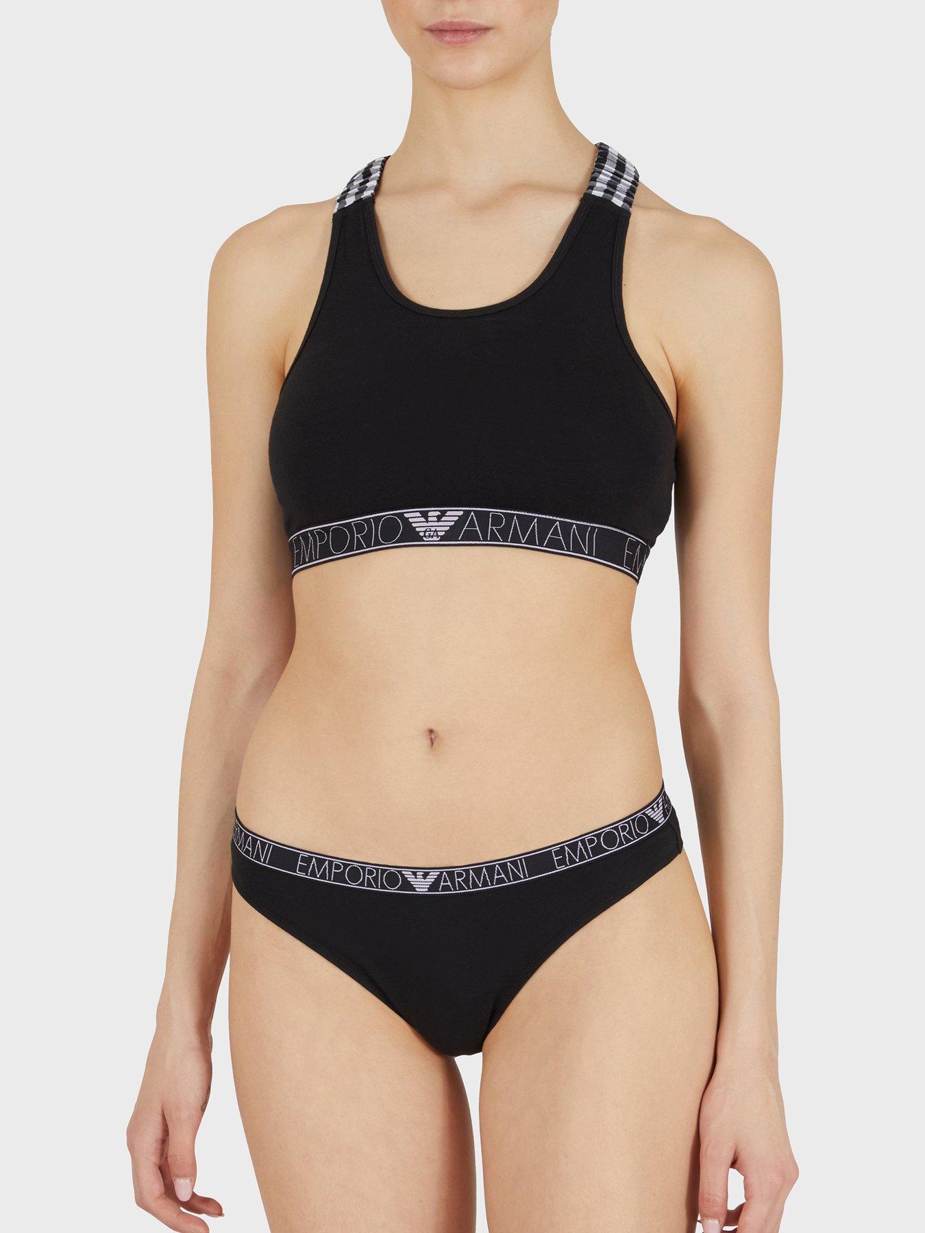 Emporio Armani Bodywear Lace Trim Bralette | Very.co.uk