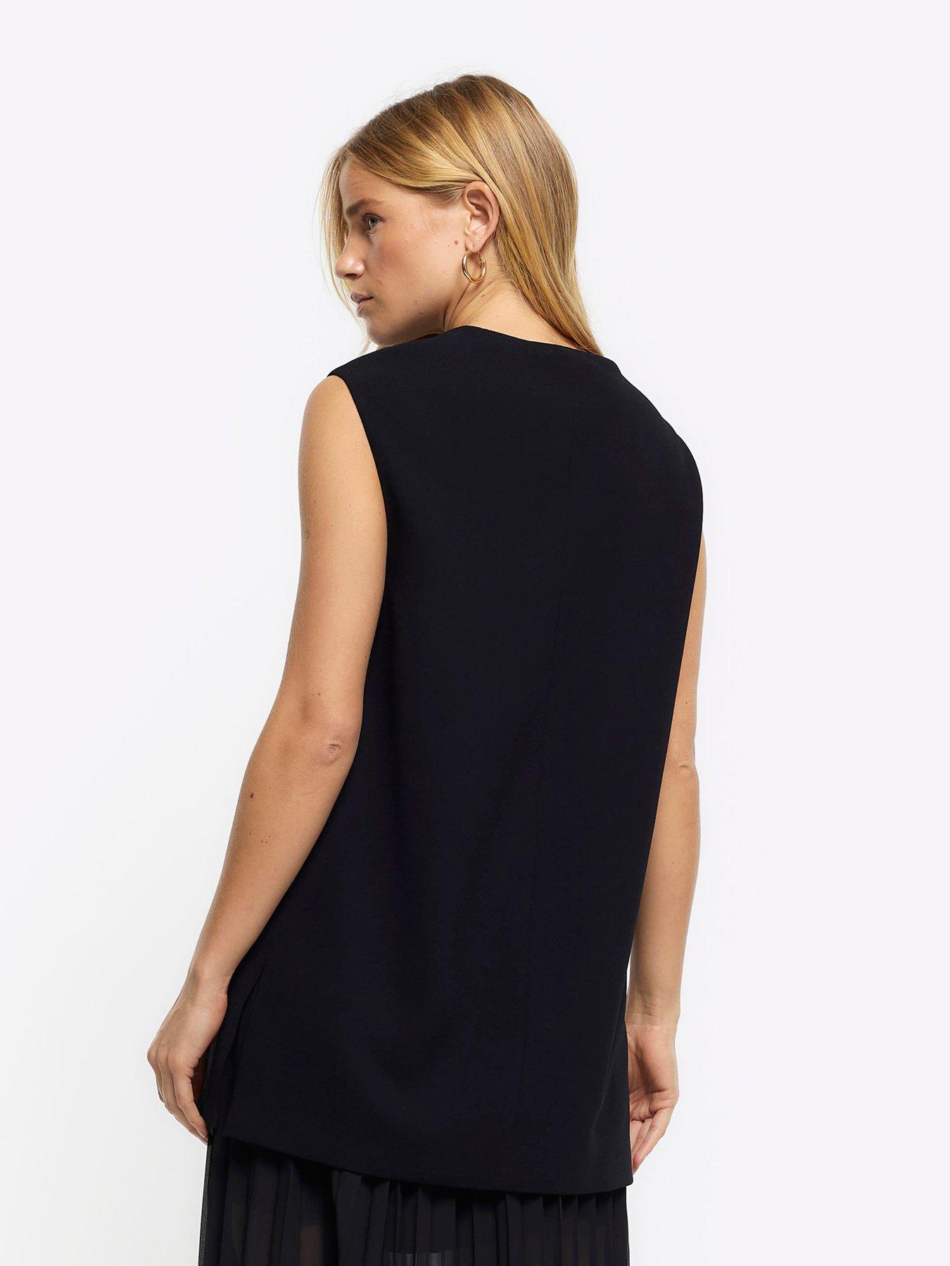 River Island Longline Waistcoat - Black | very.co.uk