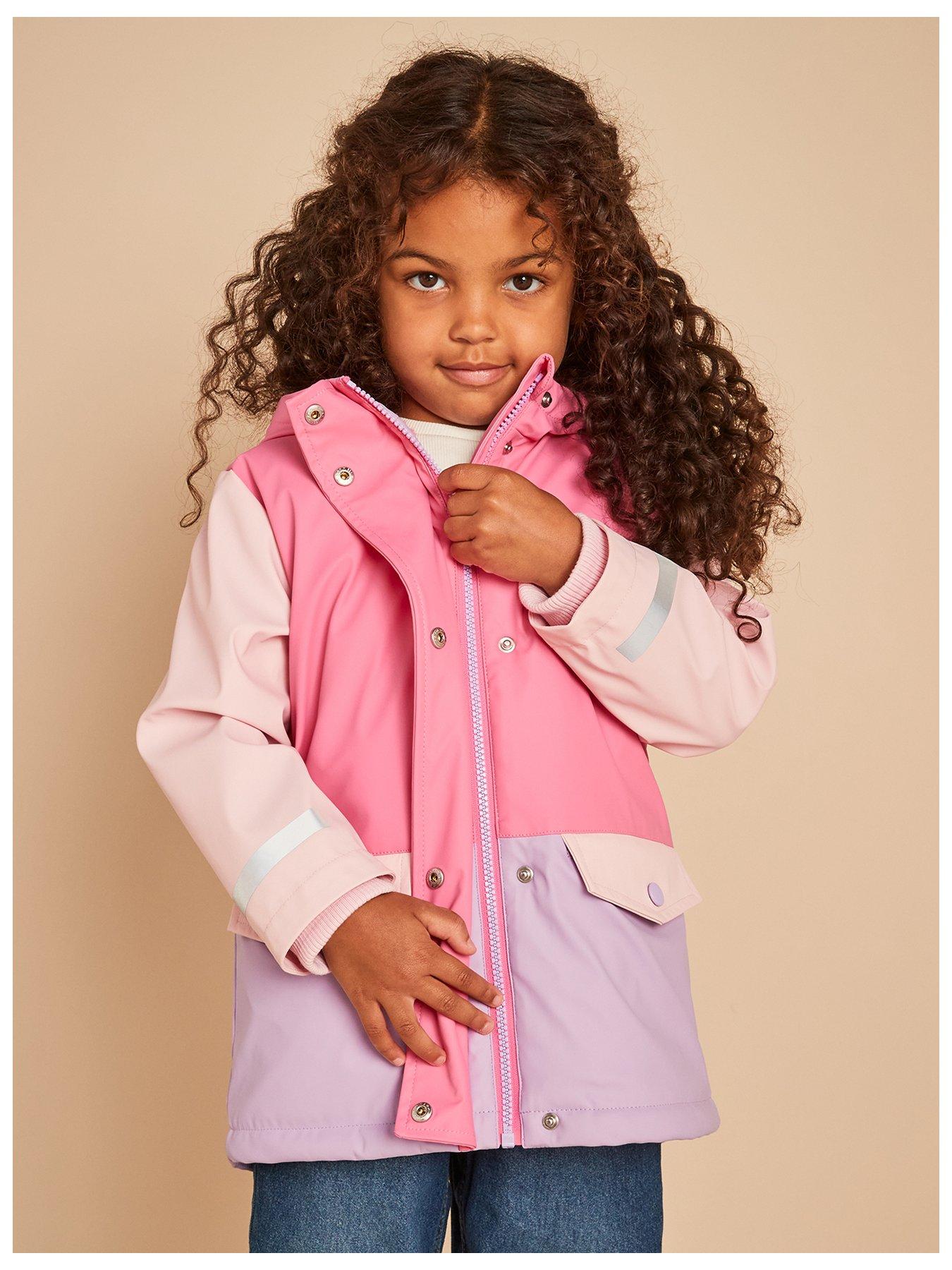 Mini V by Very Girls Fleece Lined Butterfly Rain Mac Multi Very