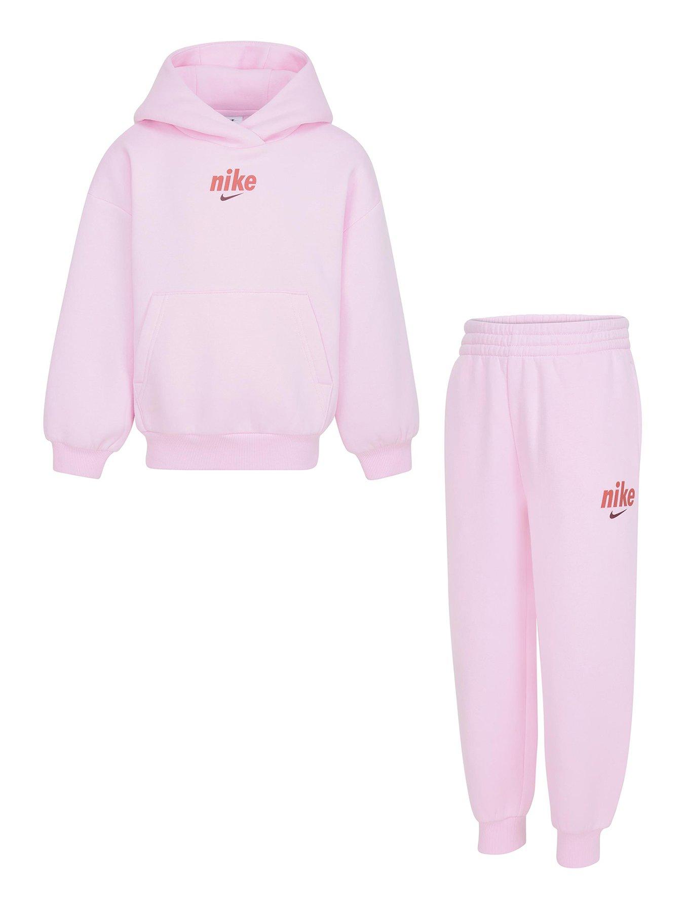 Pink nike tracksuit kids online