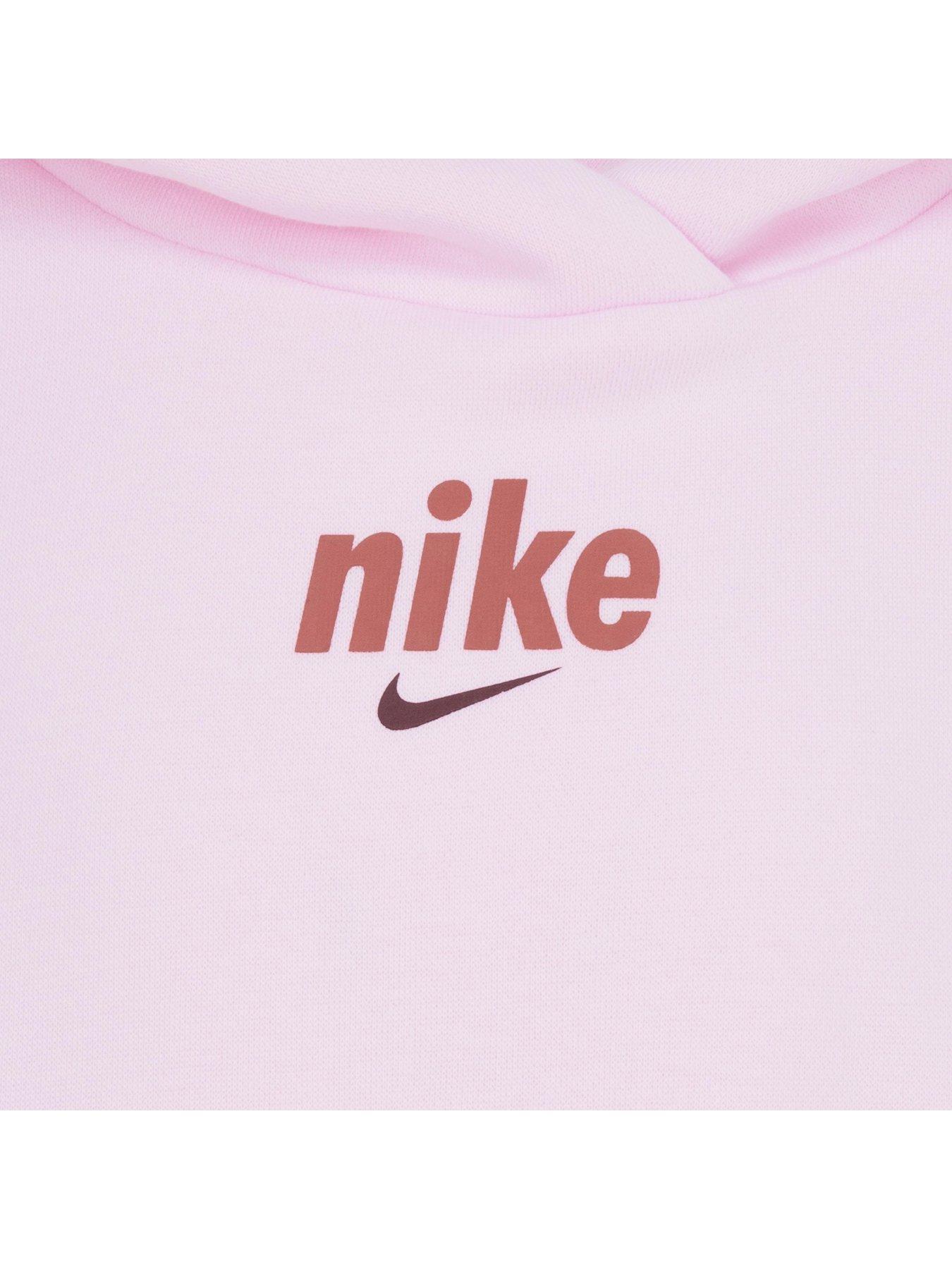 Nike Kids Girls Overhead Hoodie Set - Pink | Very.co.uk