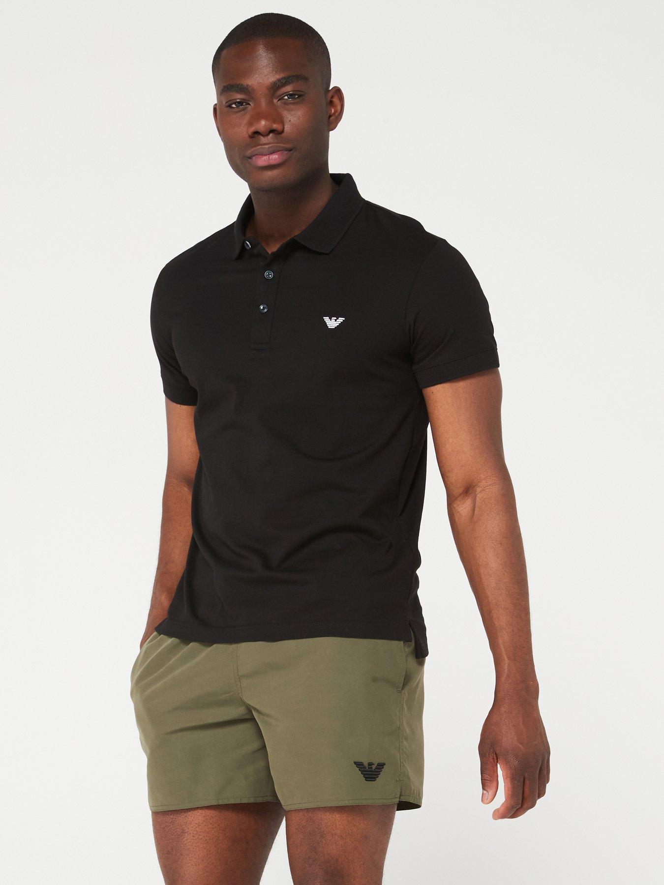 Emporio Armani Bodywear Essential Short Sleeve Polo Shirt - Black ...