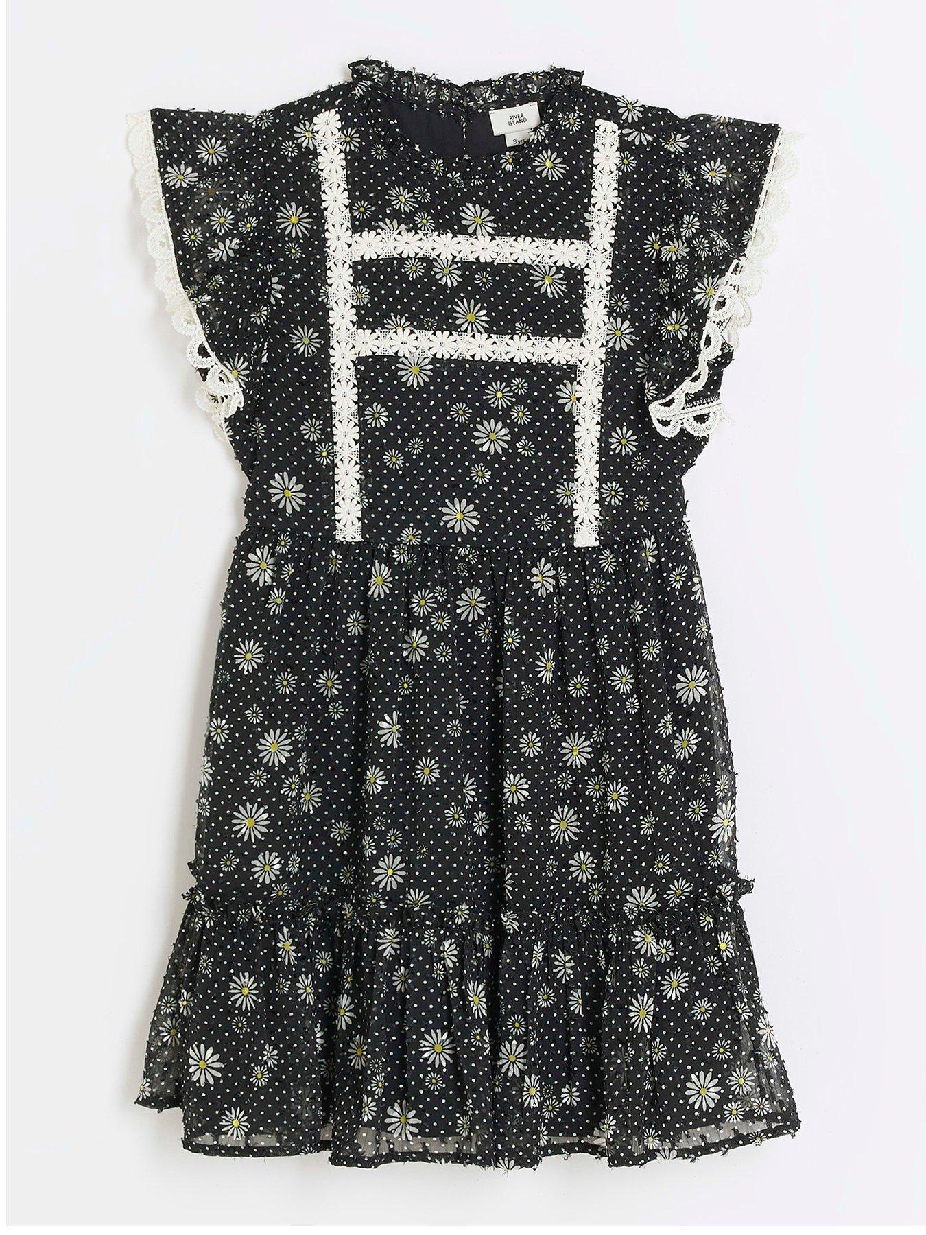 River island girls black 2024 dress