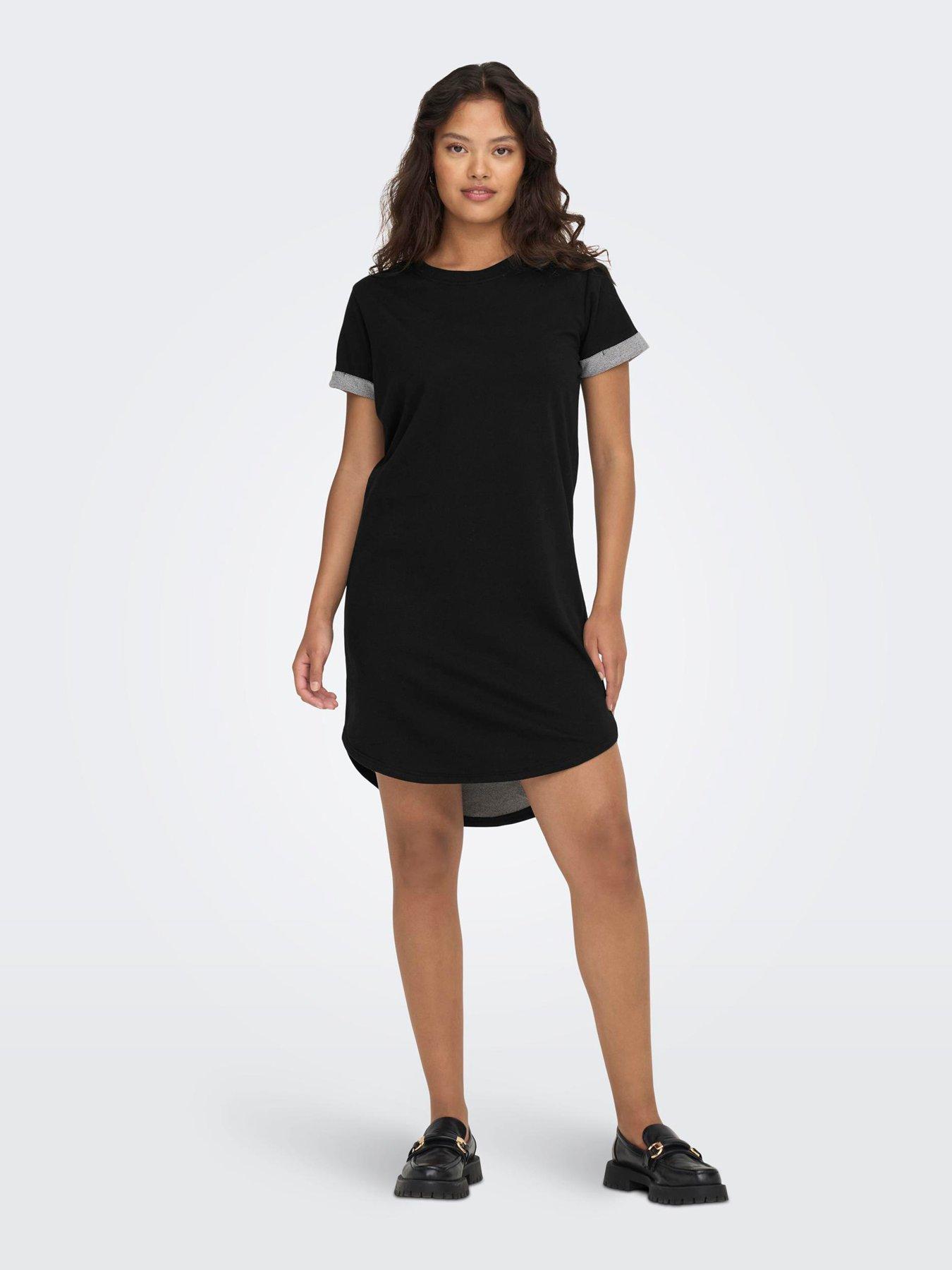 Cotton T Shirt Mini Dress Black