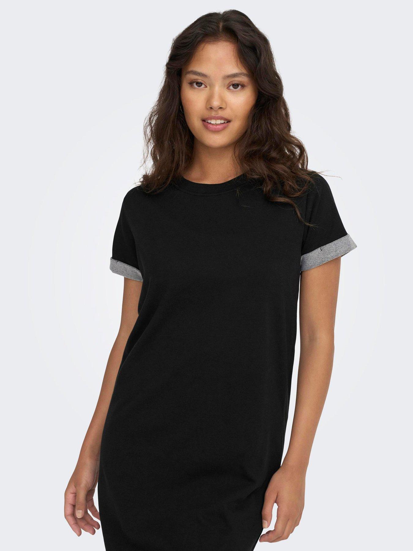 Black cotton t shirt dress best sale