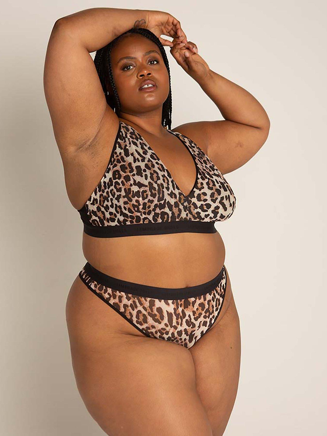 Women's Plus Size Cotton Knit Peek-A-Boo Bralette and Thong Set #1082X –  shirleymccoycouture