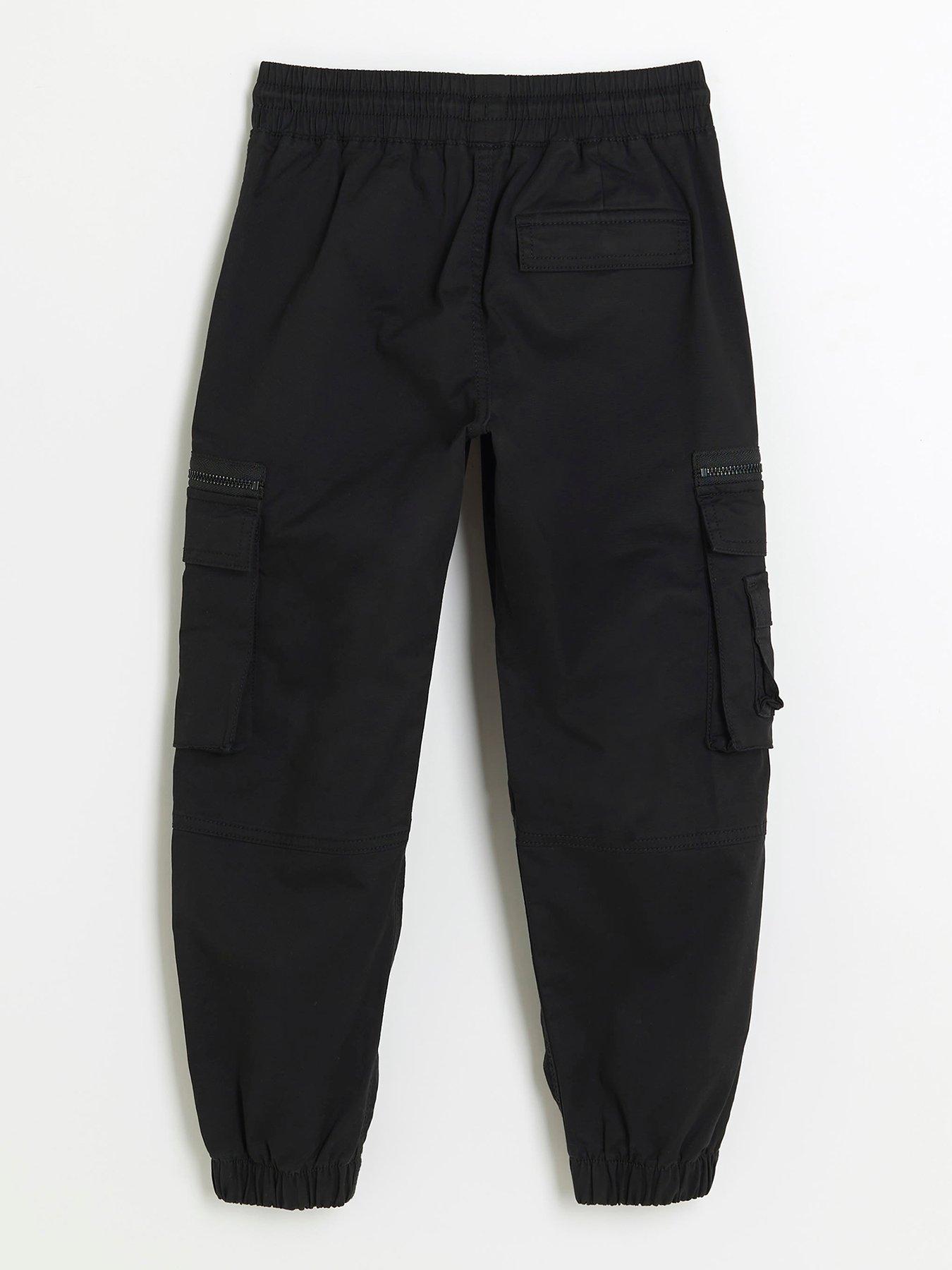 River Island Boys Tech Cargo Trousers - Black | very.co.uk