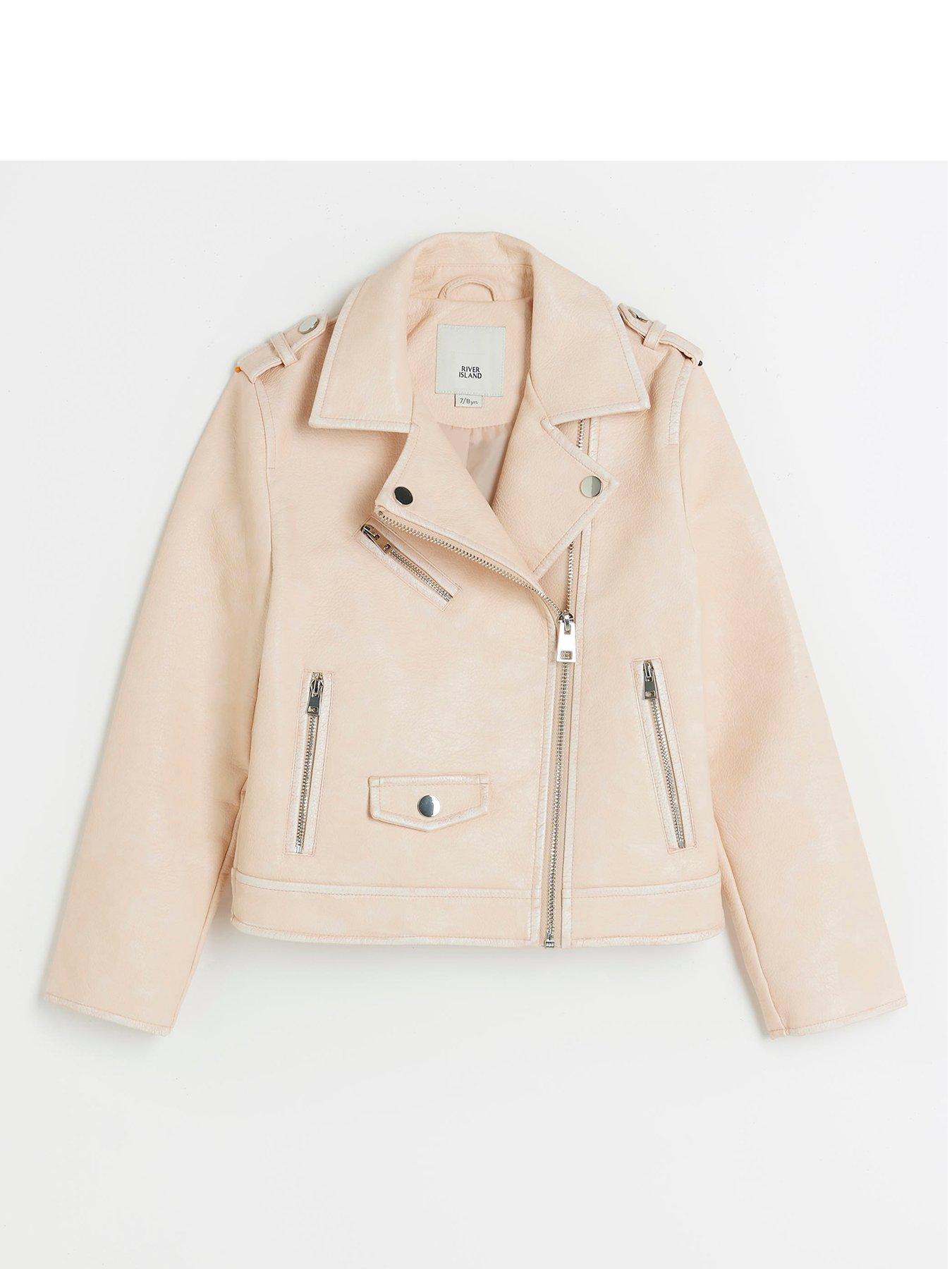 River island cheap pink leather jacket