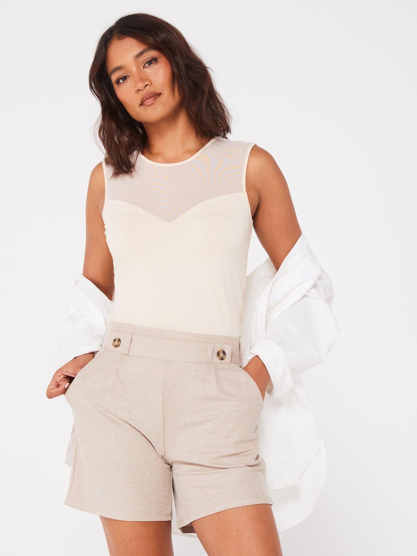 jdy-sleeveless-mesh-top-beige