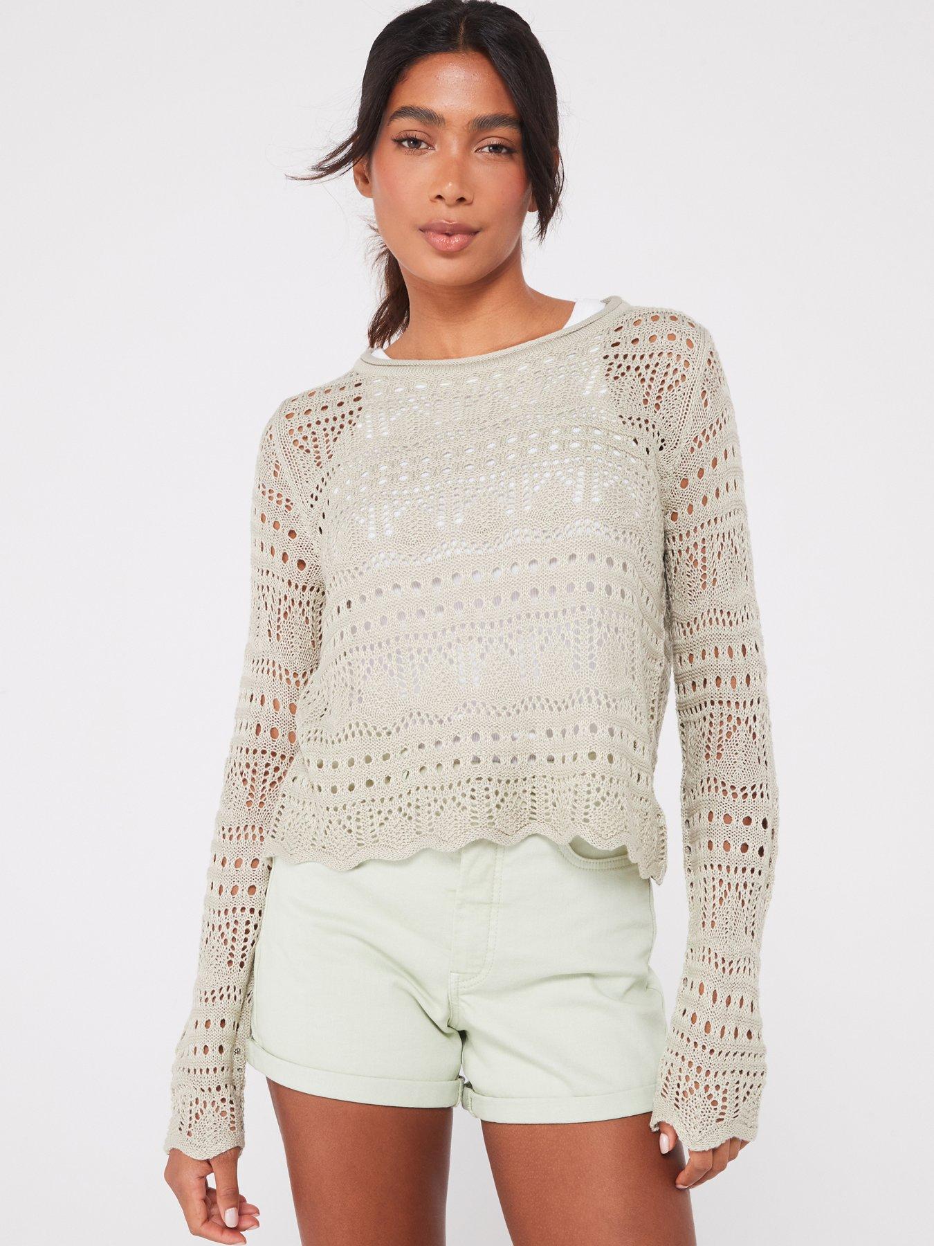 jdy-crochet-knitted-top-sage