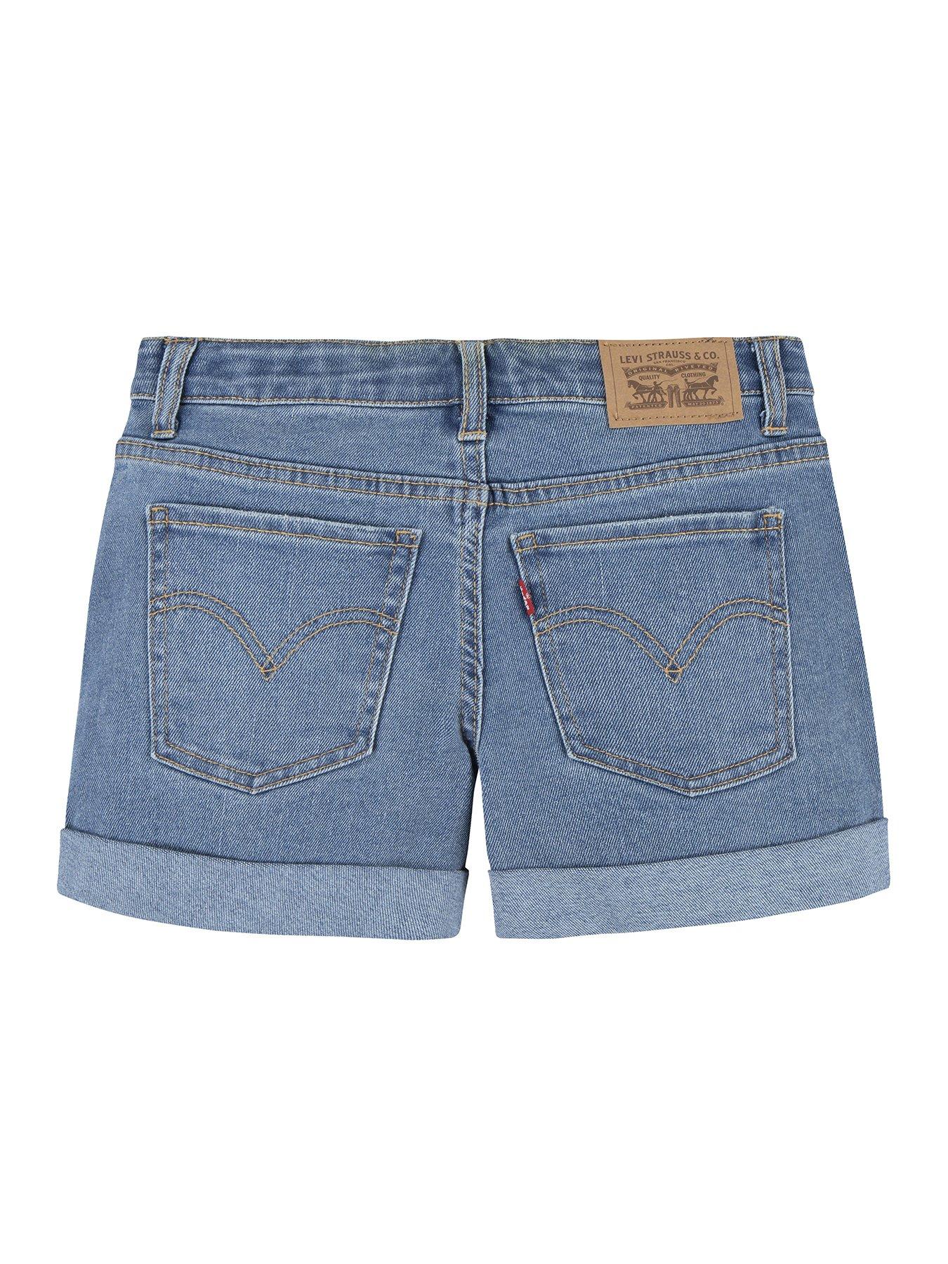 Levi s Girls Girlfriend Denim Shorts Mid Wash very