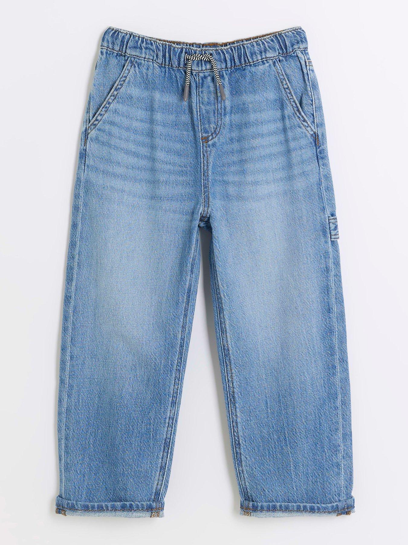 River Island Boys Elasticated Baggy Jeans Blue very