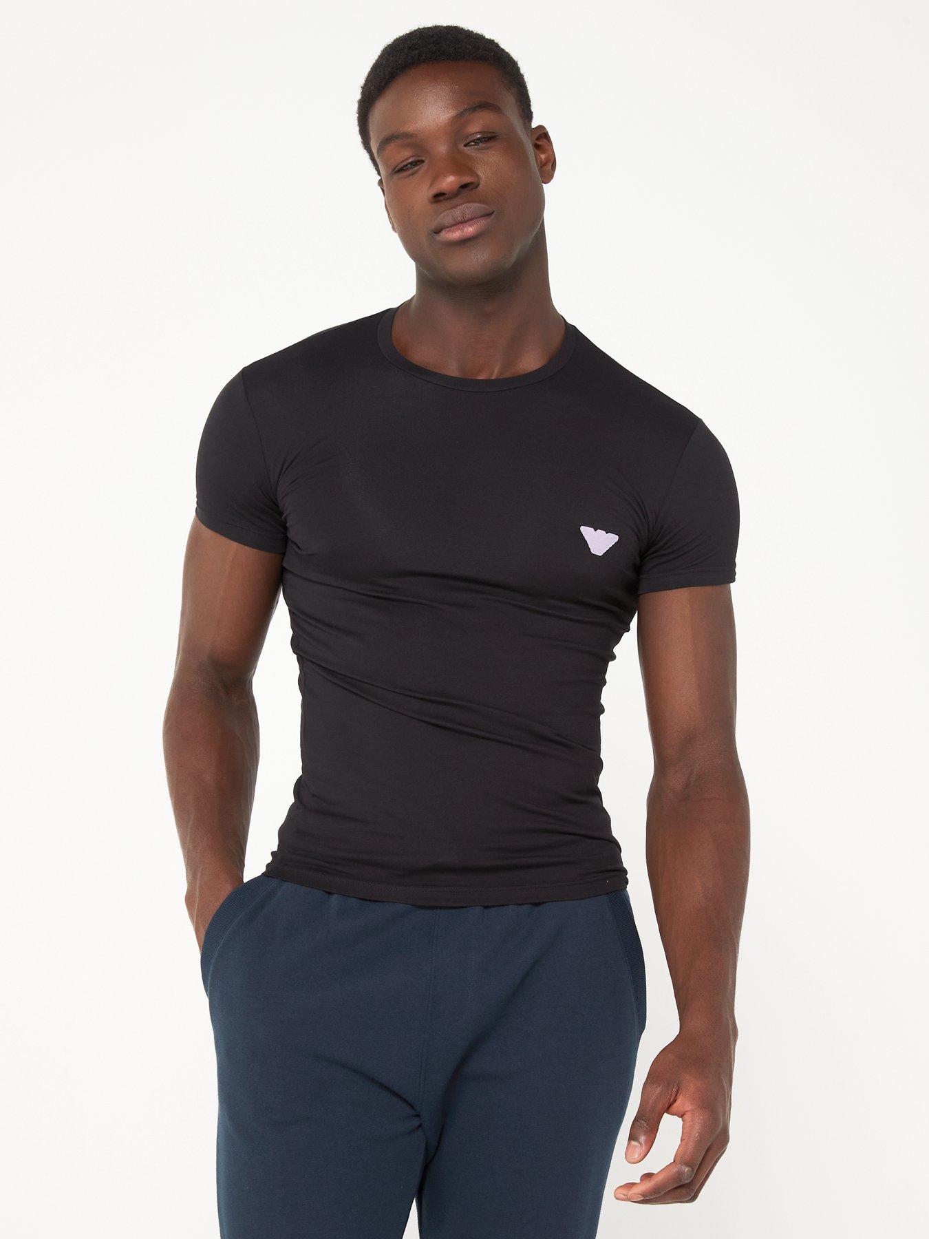 emporio armani bodywear shiny logoband core slim fit t-shirt - black