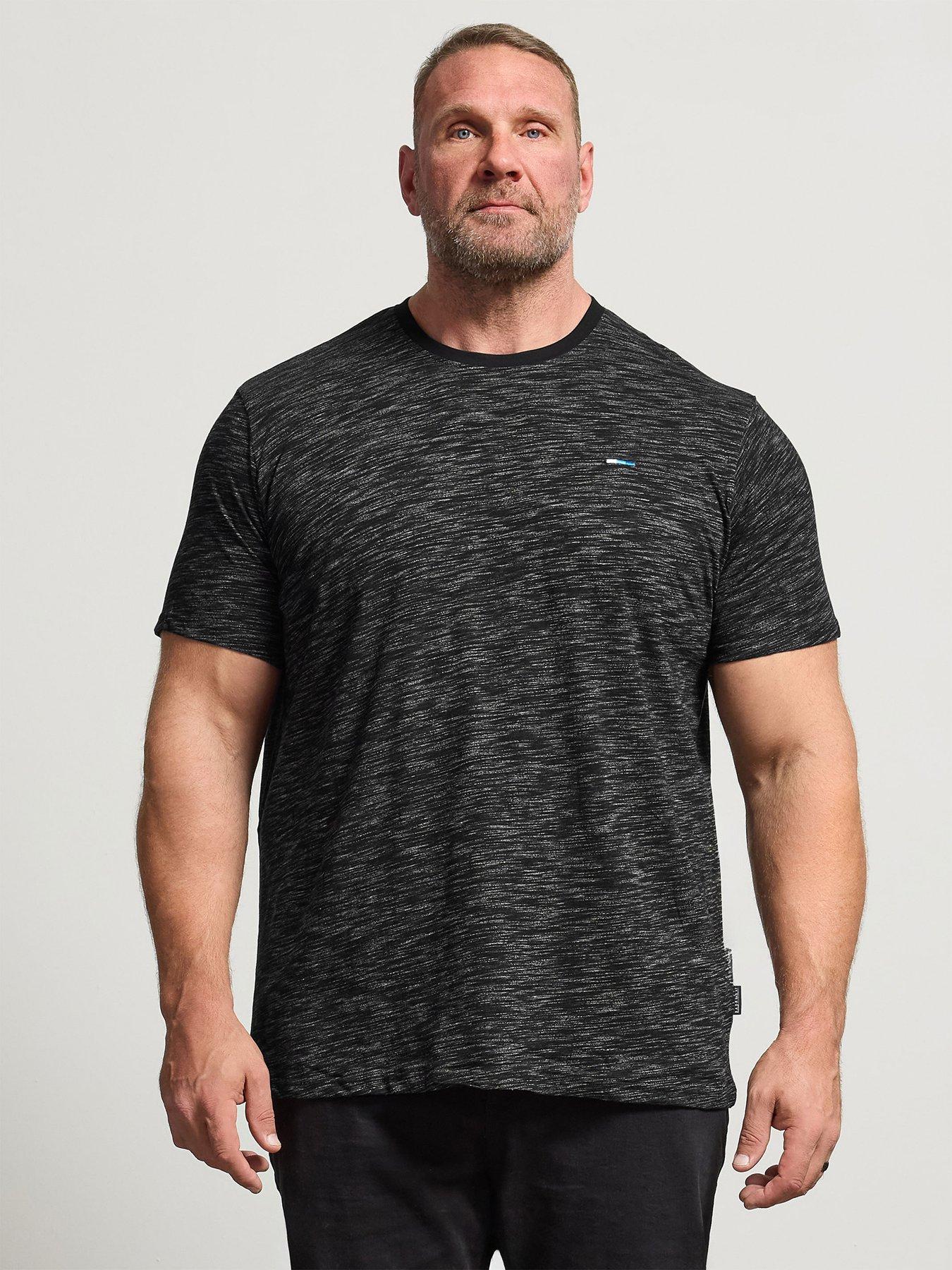 Badrhino Men's Black Injected Slub T-Shirt In | Size: 5-6Xl - Image 2