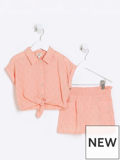 river-island-mini-mini-girls-glitter-shirt-and-shorts-set-orange