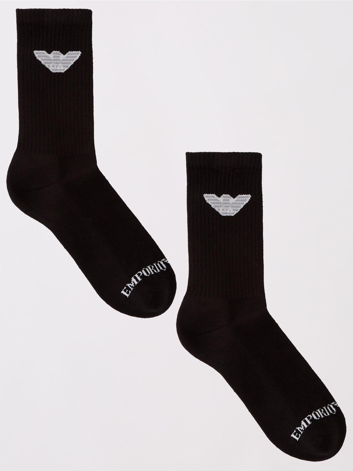 Emporio Armani Bodywear Sporty Sponge 2 Pack Short Socks | very.co.uk