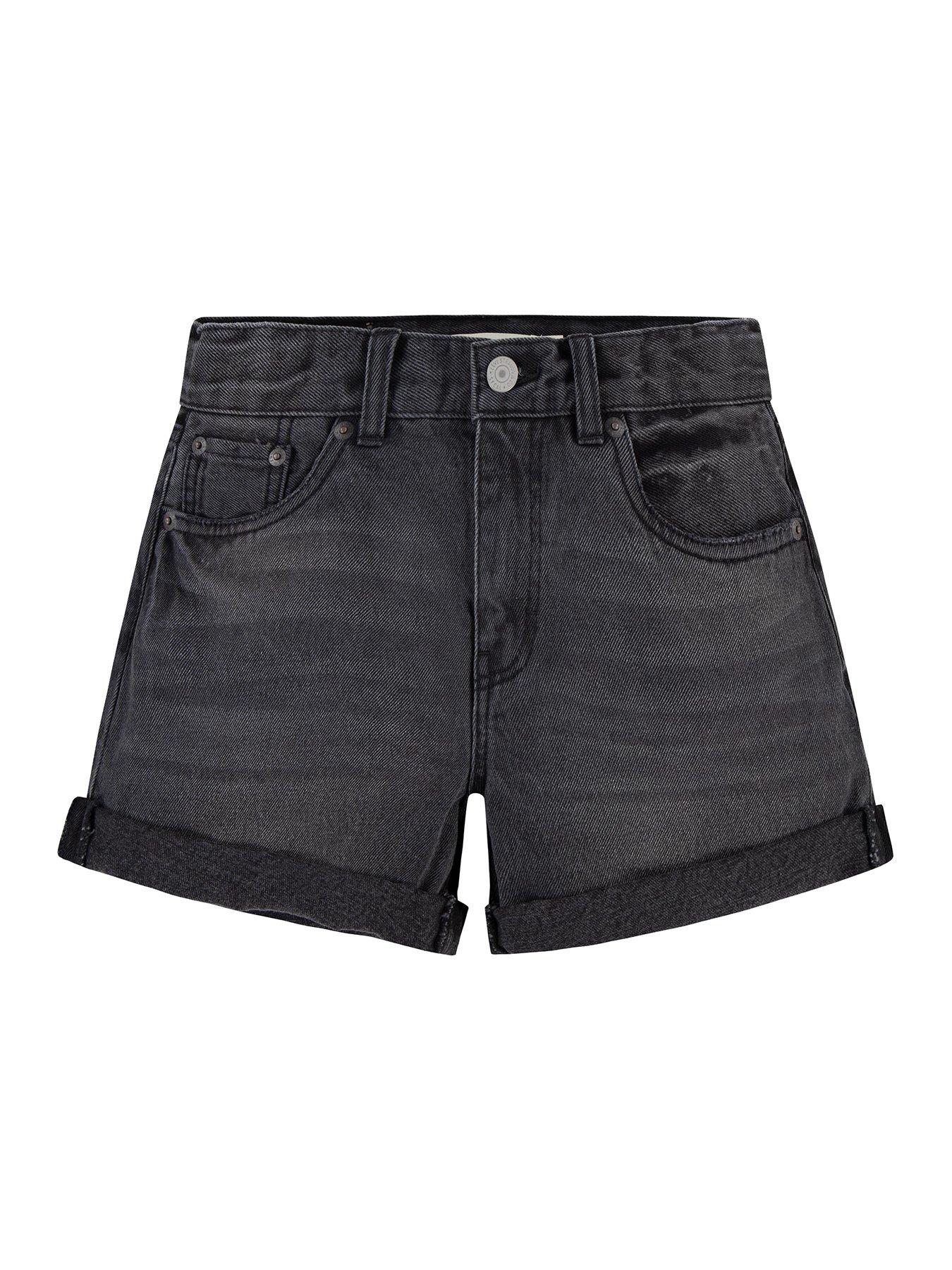Black jean short shorts best sale