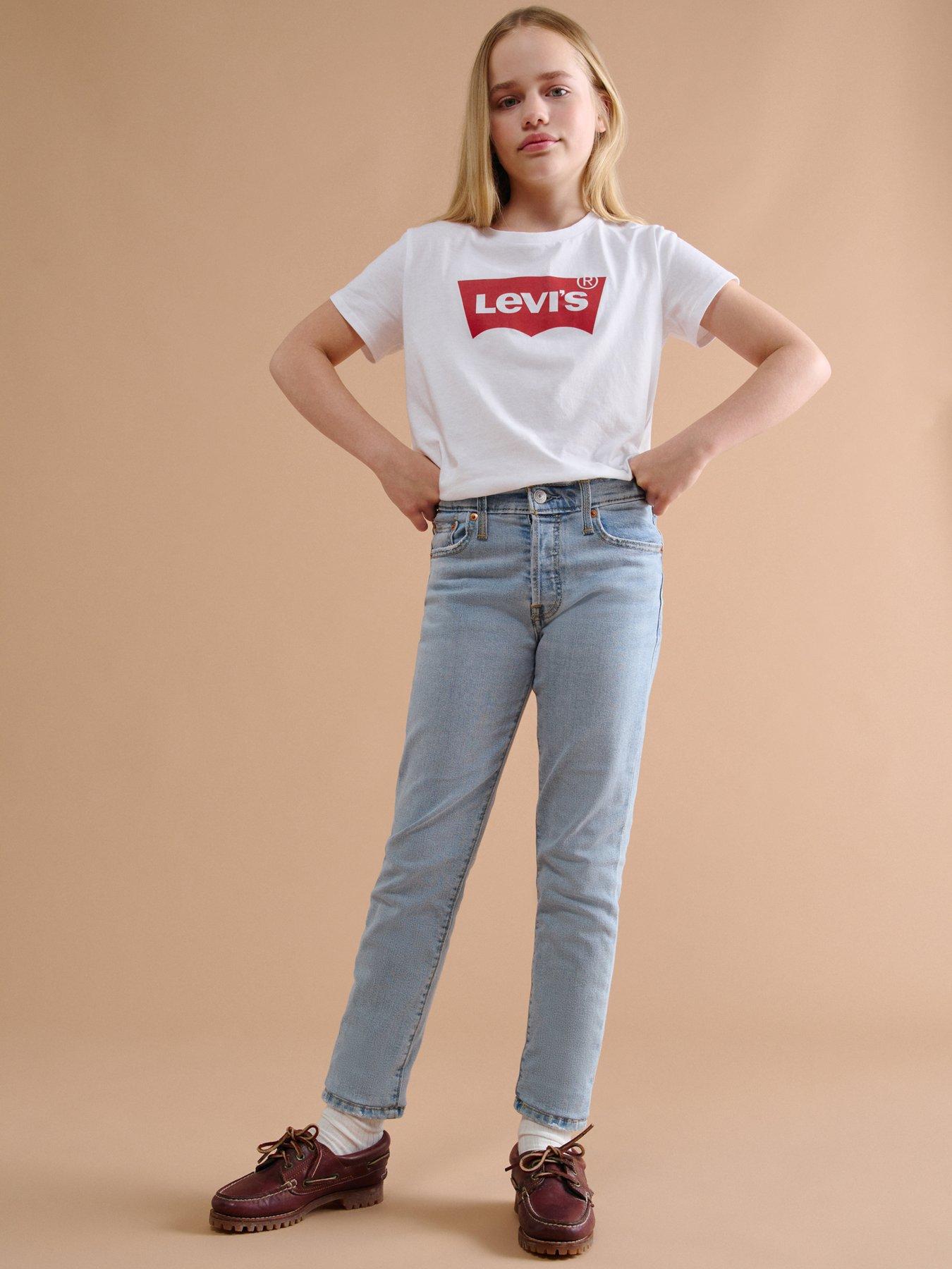 undefined Girls Short Sleeve Batwing T-Shirt - White