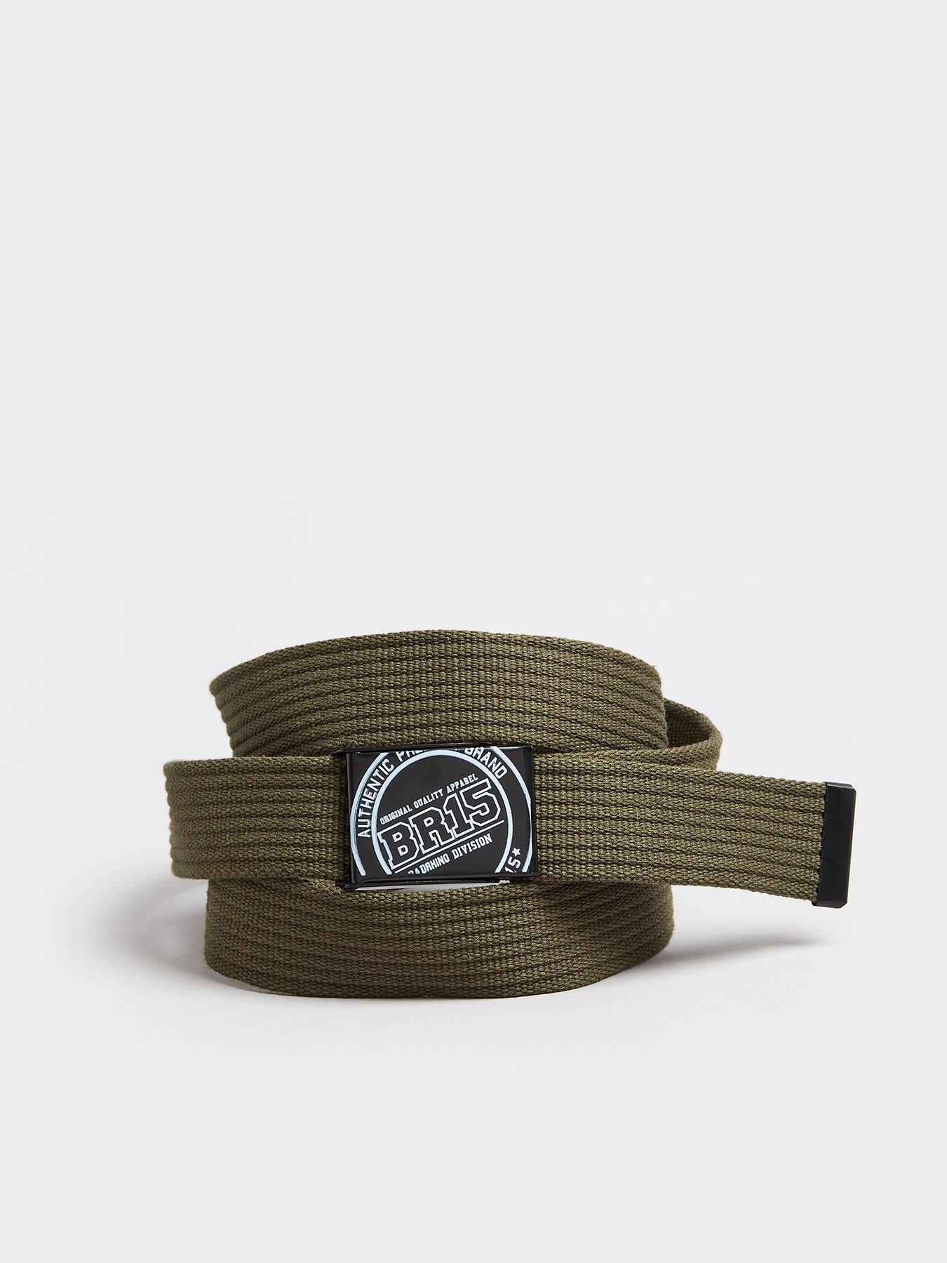 undefined Ribbed Webbing Belt Olive