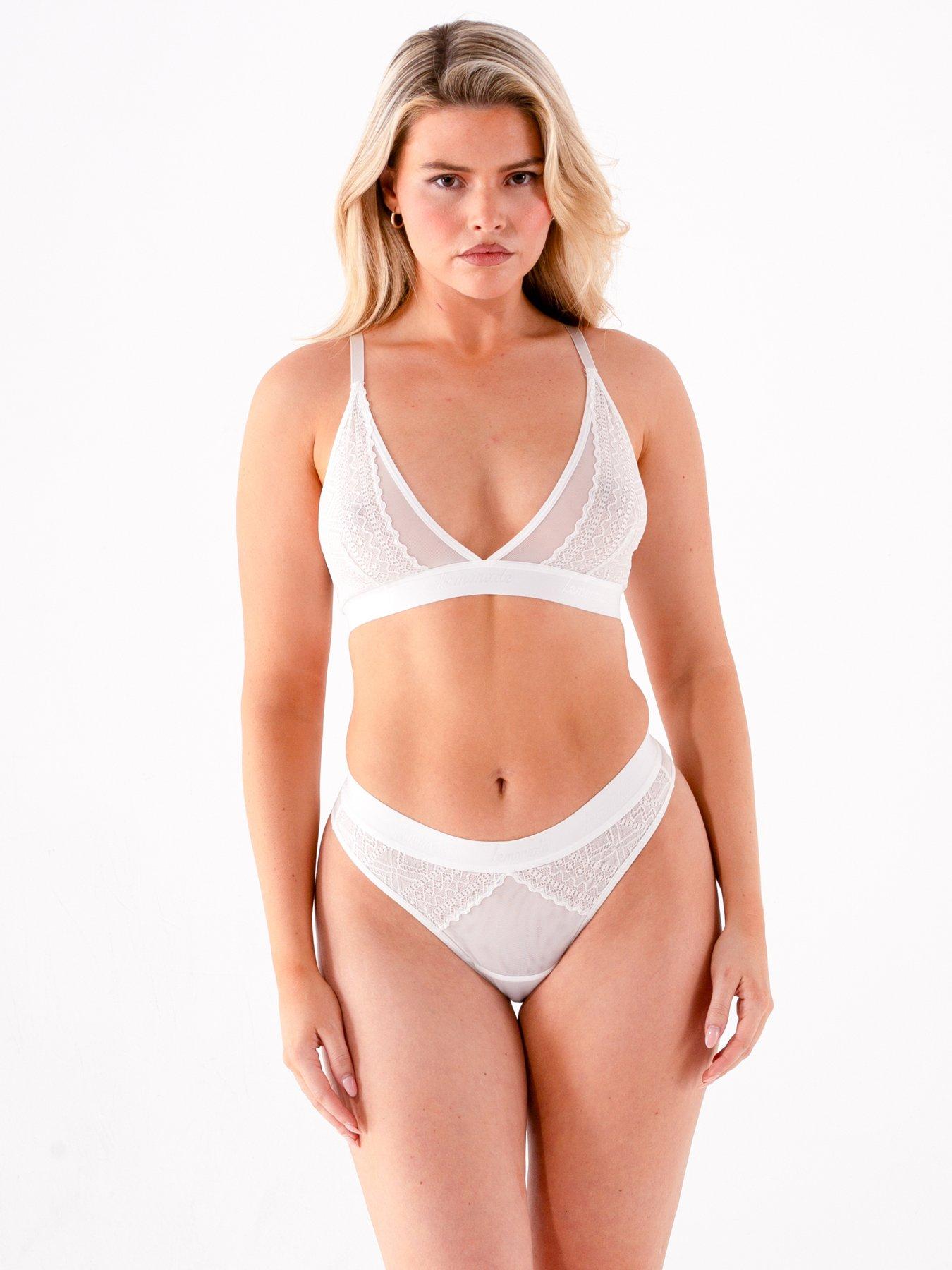 undefined The Diamond Lace Bralette - White