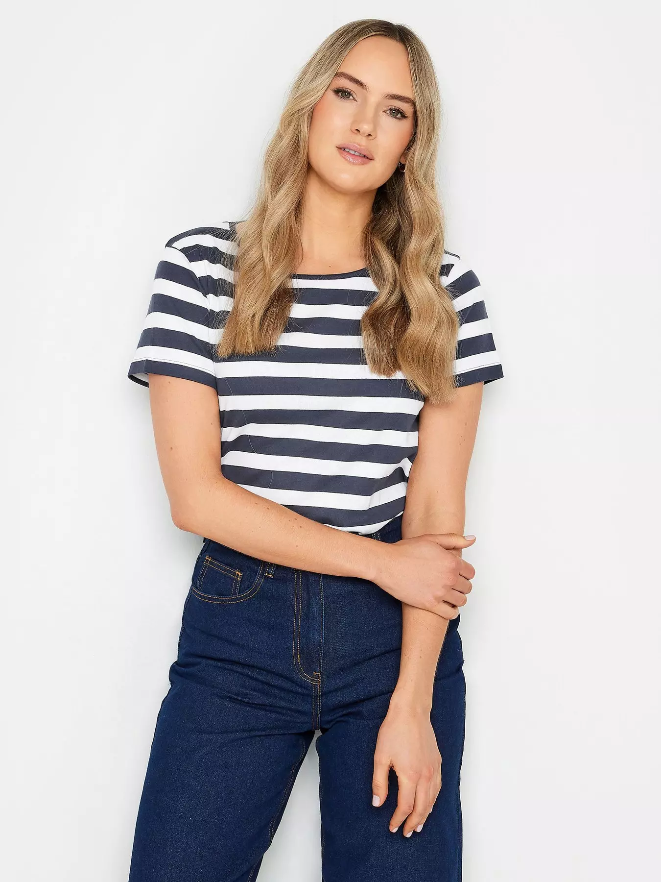 Long Tall Sally Cotton Scoop Neck Tee Stripe